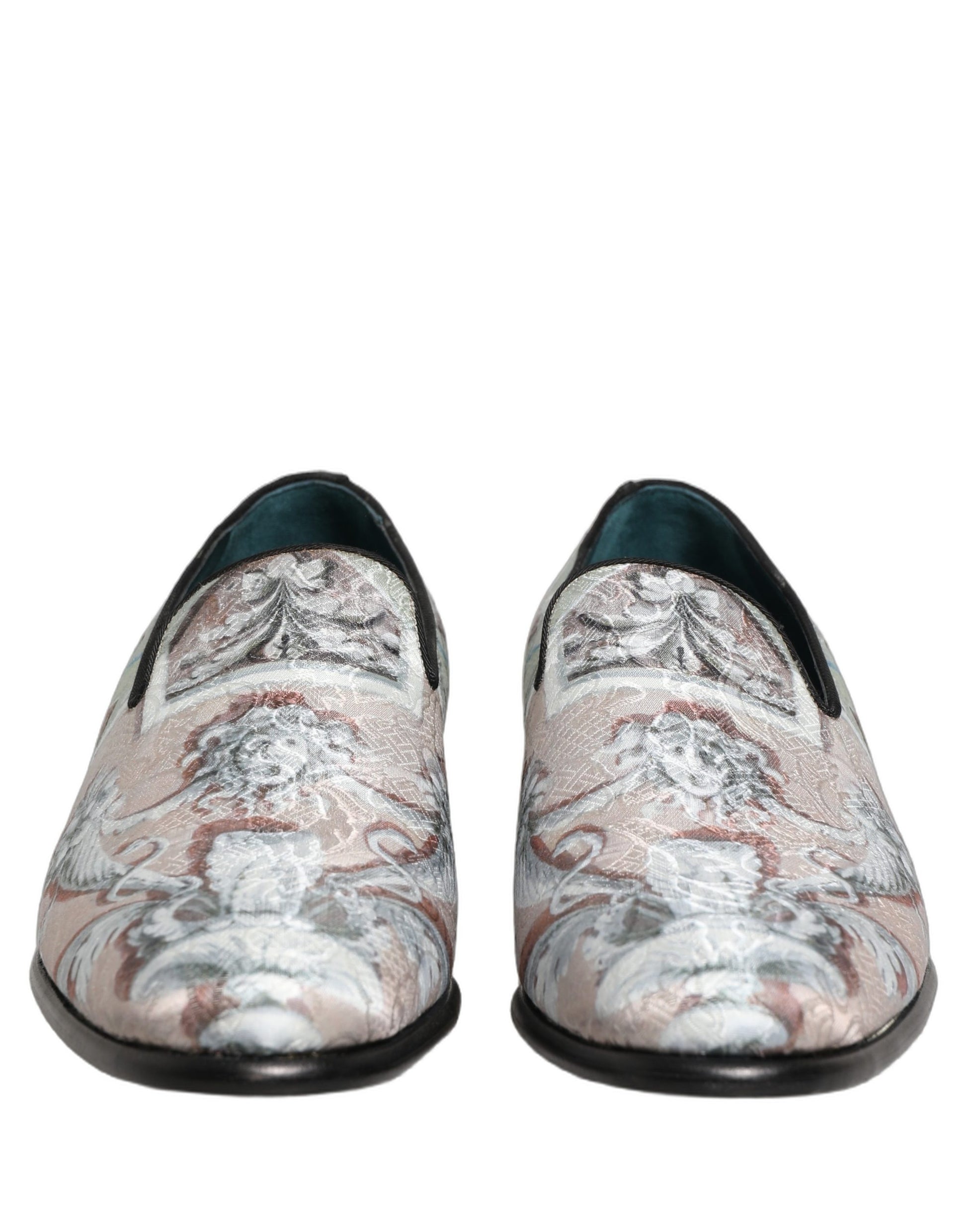 Chaussures Mocassins Dolce & Gabbana en Velours Multicolore avec Robe Baroque