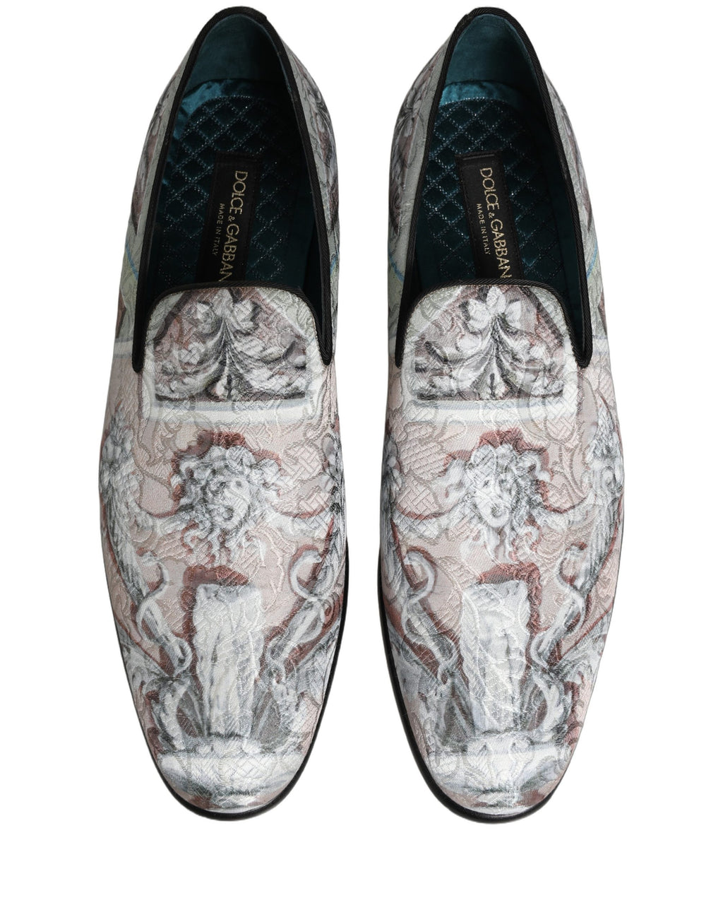 Chaussures Mocassins Dolce & Gabbana en Velours Multicolore avec Robe Baroque