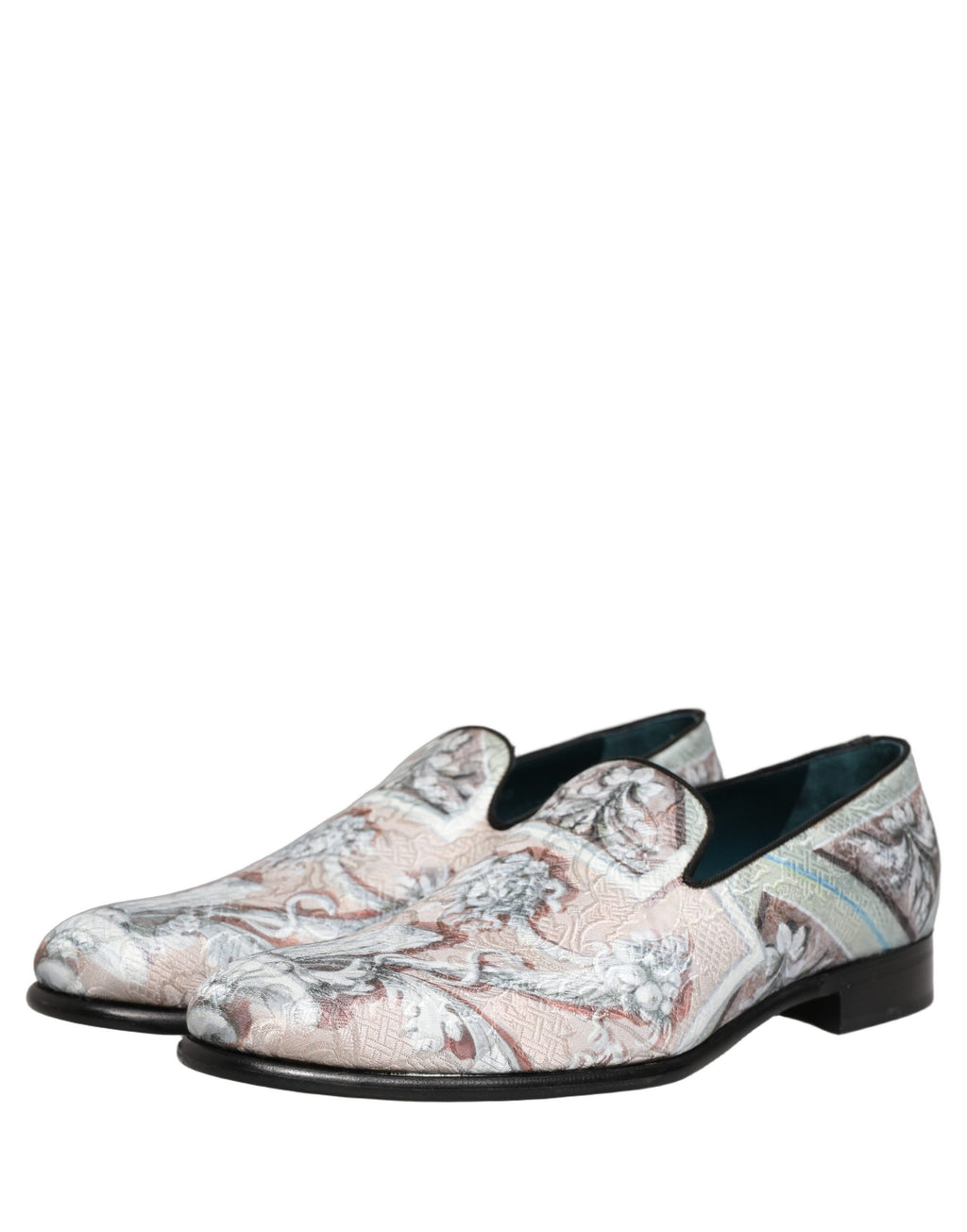 Chaussures Mocassins Dolce & Gabbana en Velours Multicolore avec Robe Baroque