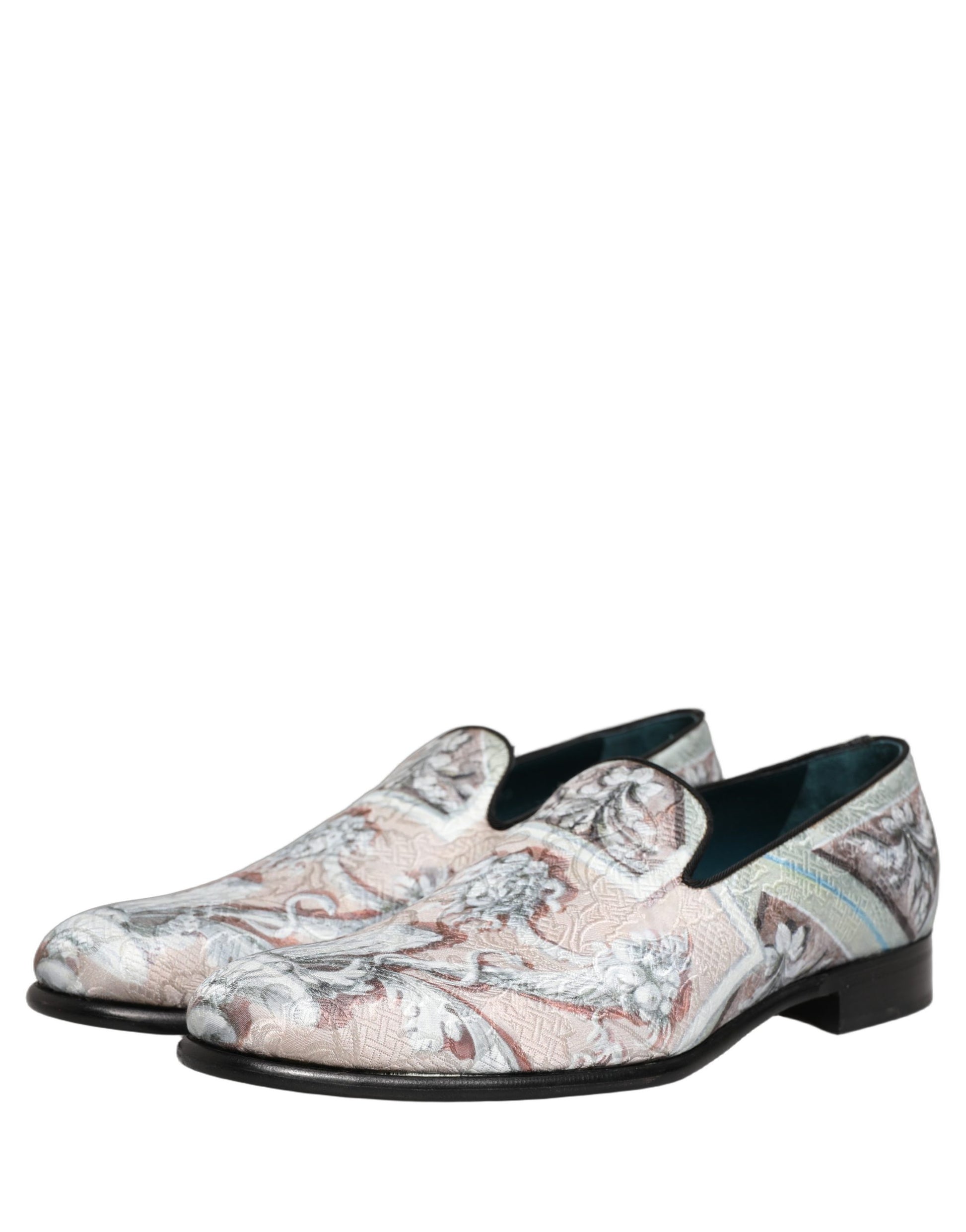 Chaussures Mocassins Dolce & Gabbana en Velours Multicolore avec Robe Baroque