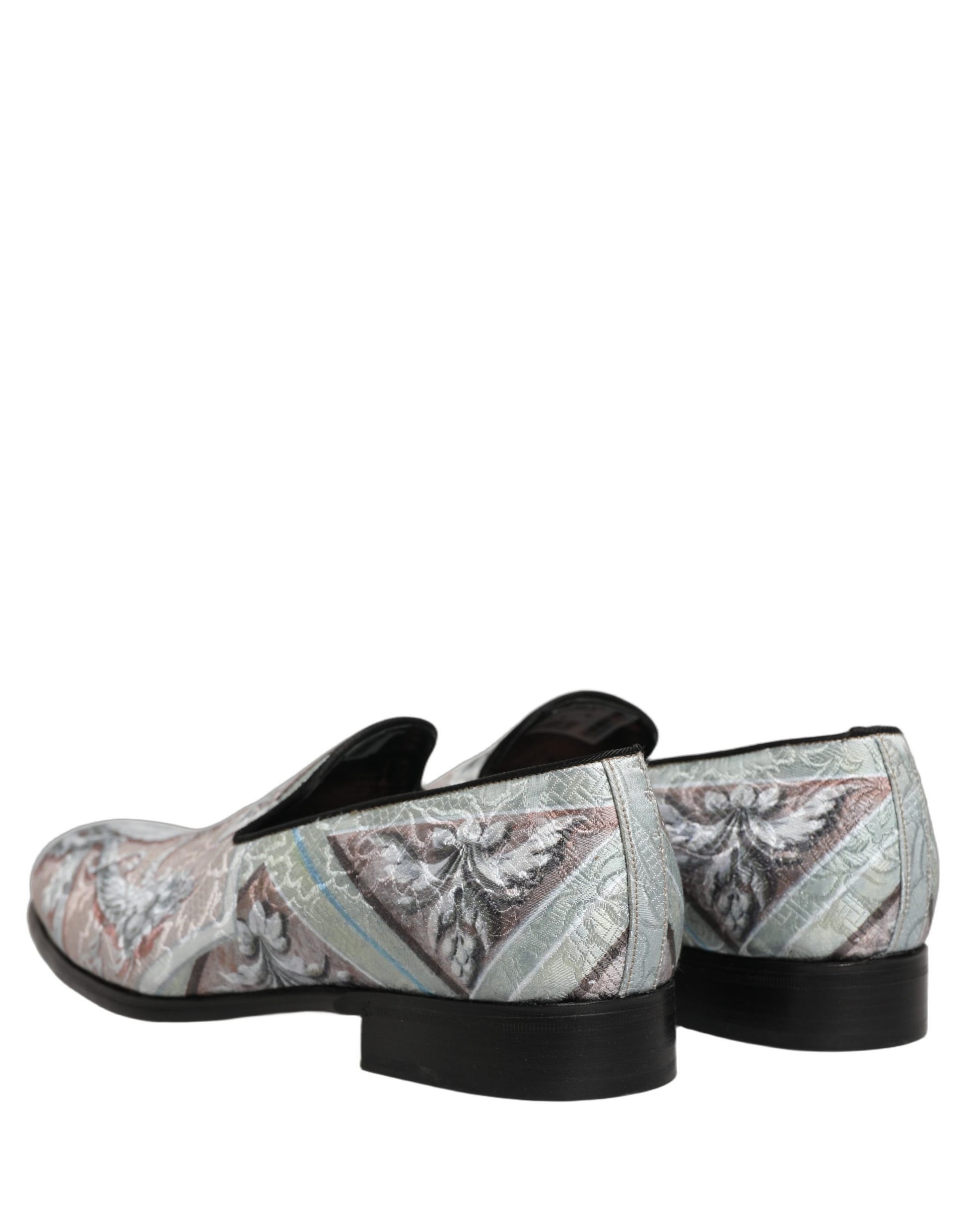 Chaussures Mocassins Dolce & Gabbana en Velours Multicolore avec Robe Baroque