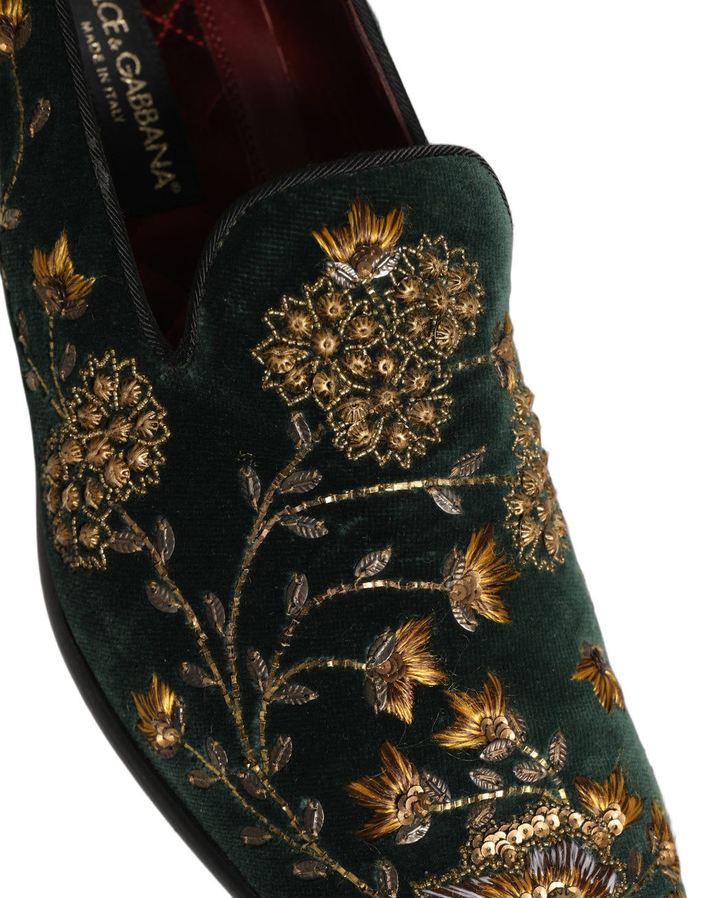 Dolce & Gabbana Green Slip On Loafers for Men detail view