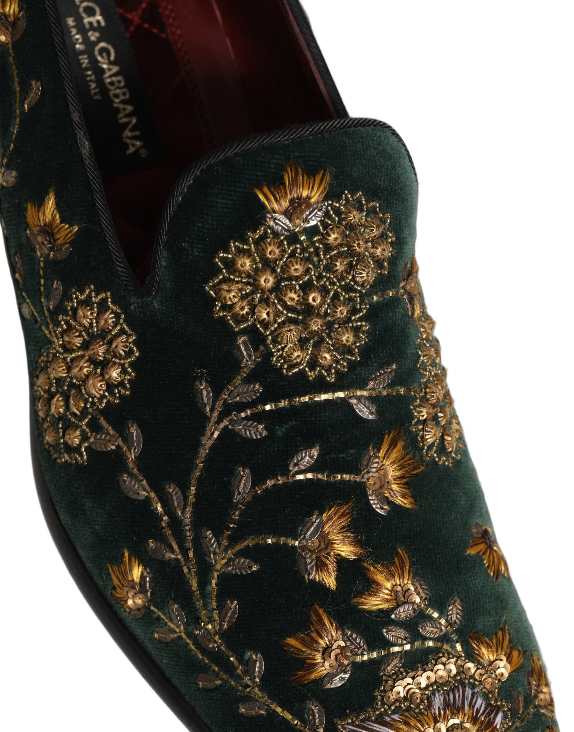 Dolce & Gabbana Green Slip On Loafers for Men detail view