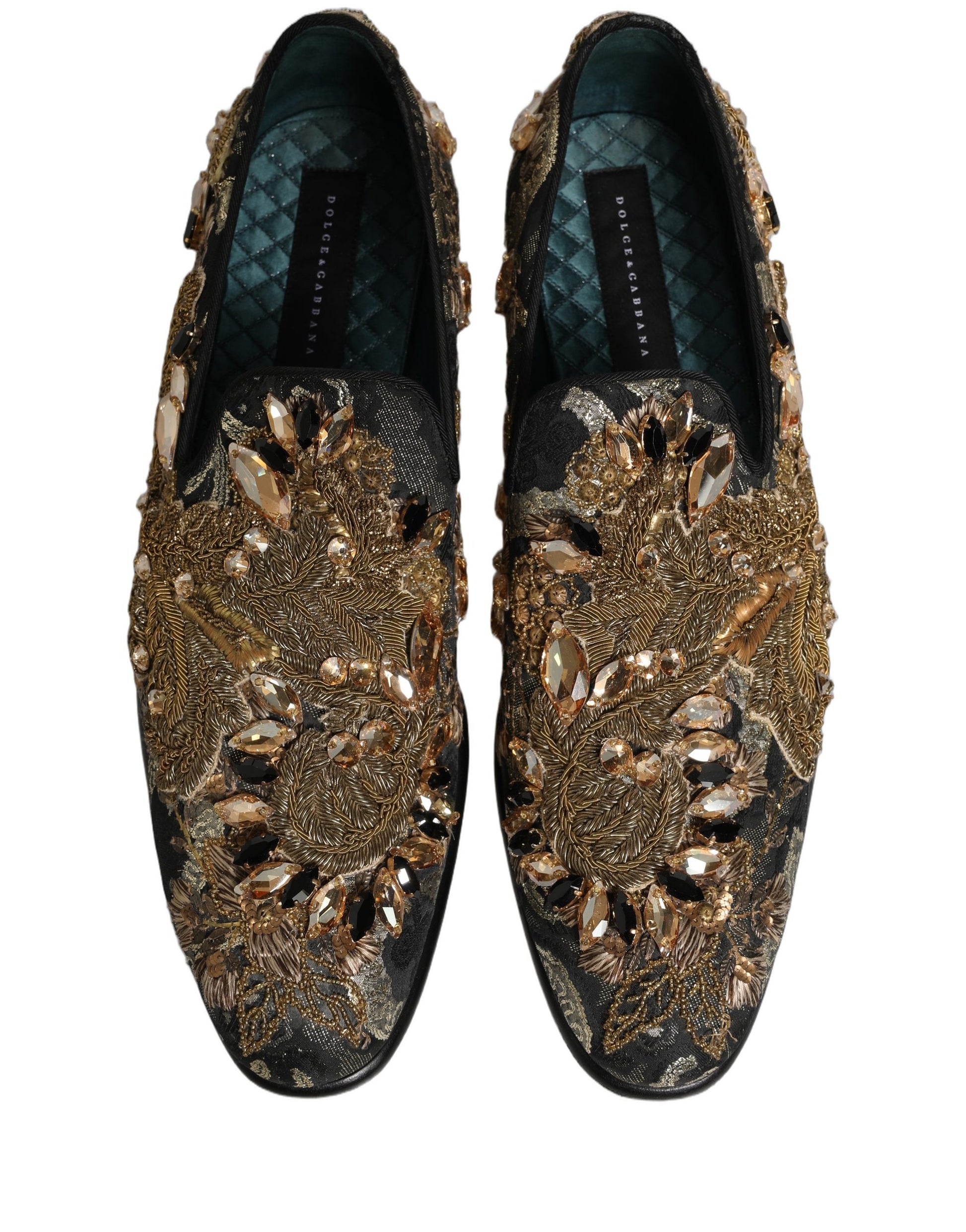 Dolce & Gabbana Black Slip On Loafers for Men side view