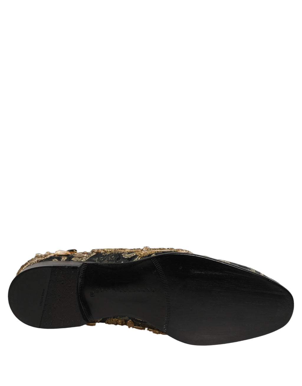 Dolce & Gabbana Schwarze Samt Verzierte Loafers Schuhe