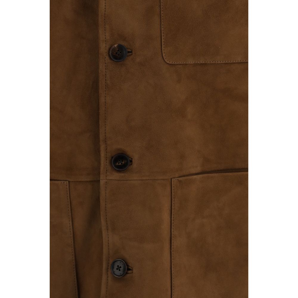 Umit Benan Brown Jacket for Men detail view