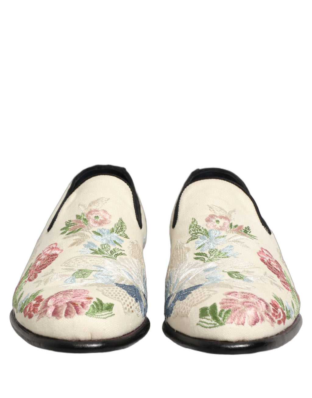 Chaussures mocassins Dolce & Gabbana avec broderie florale blanche