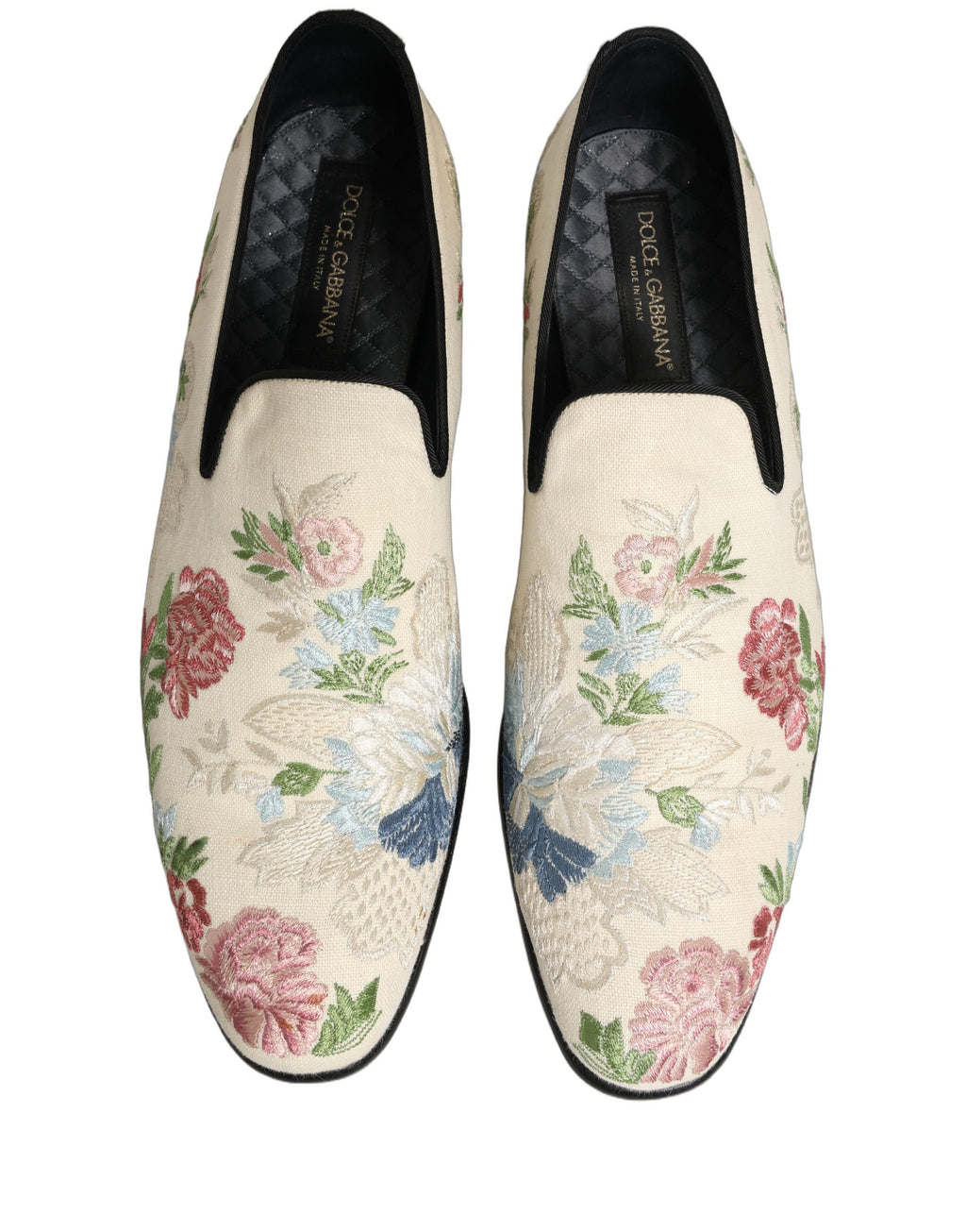Chaussures mocassins Dolce & Gabbana avec broderie florale blanche