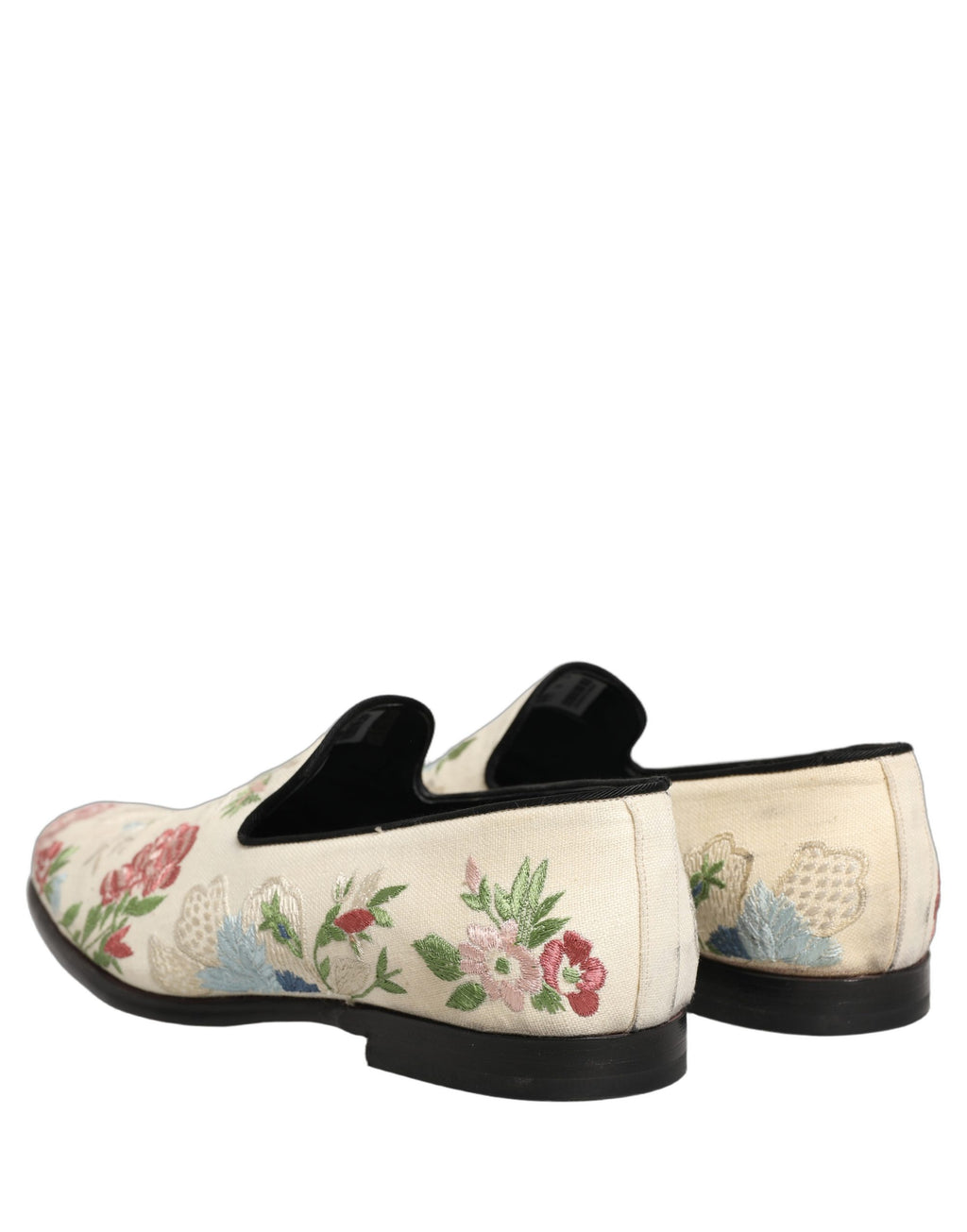 Chaussures mocassins Dolce & Gabbana avec broderie florale blanche