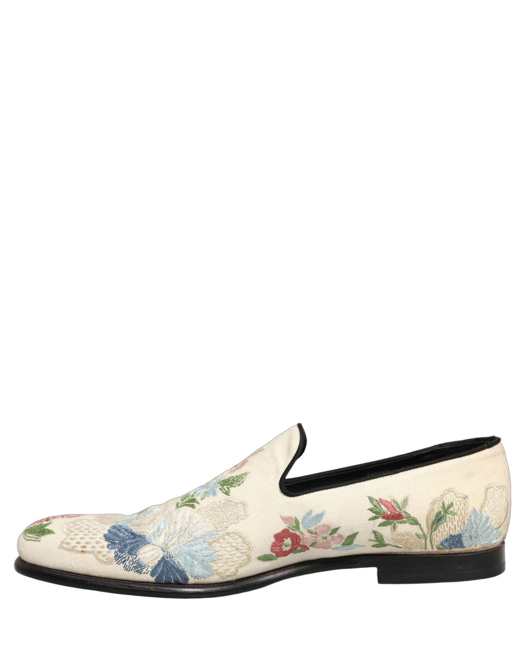 Chaussures mocassins Dolce & Gabbana avec broderie florale blanche