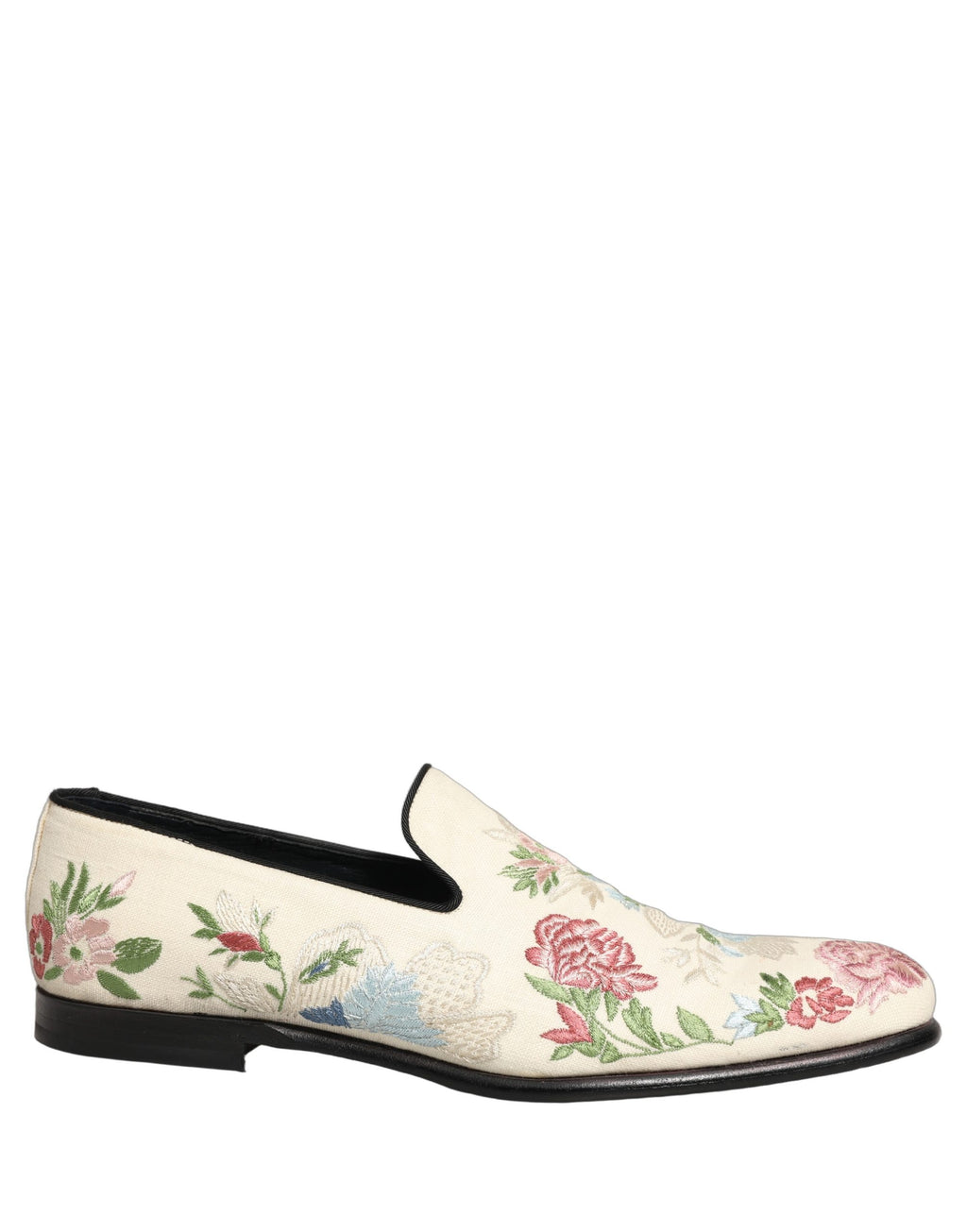Chaussures mocassins Dolce & Gabbana avec broderie florale blanche