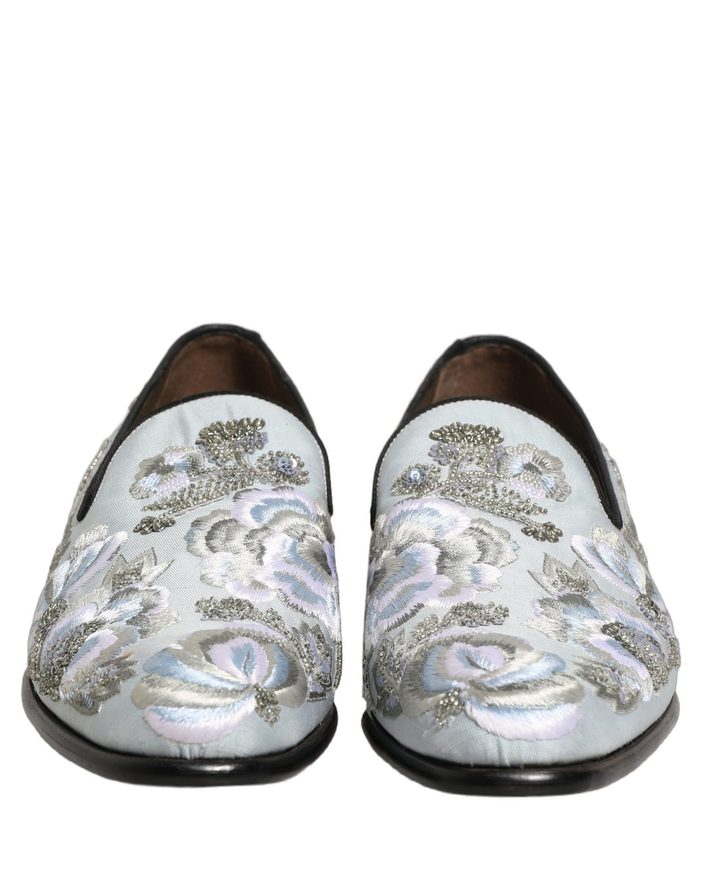 Chaussures mocassins blanches pour hommes Dolce & Gabbana ornées de fleurs