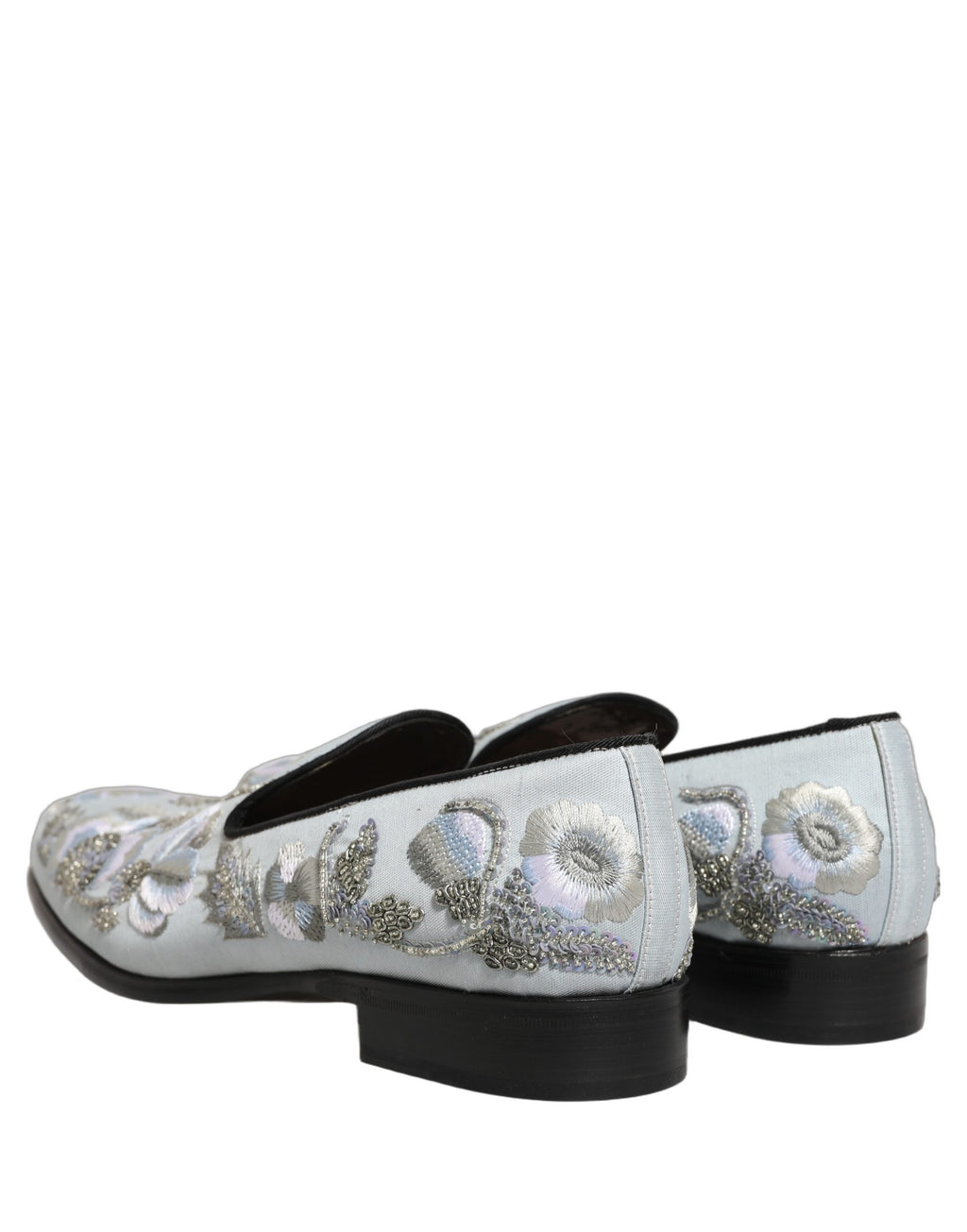 Chaussures mocassins blanches pour hommes Dolce & Gabbana ornées de fleurs