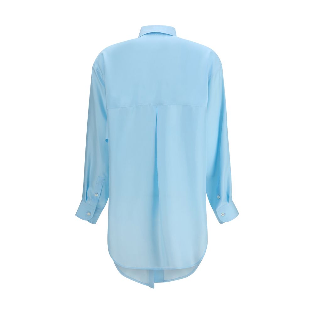 Chemise en soie bleue Umit Benan