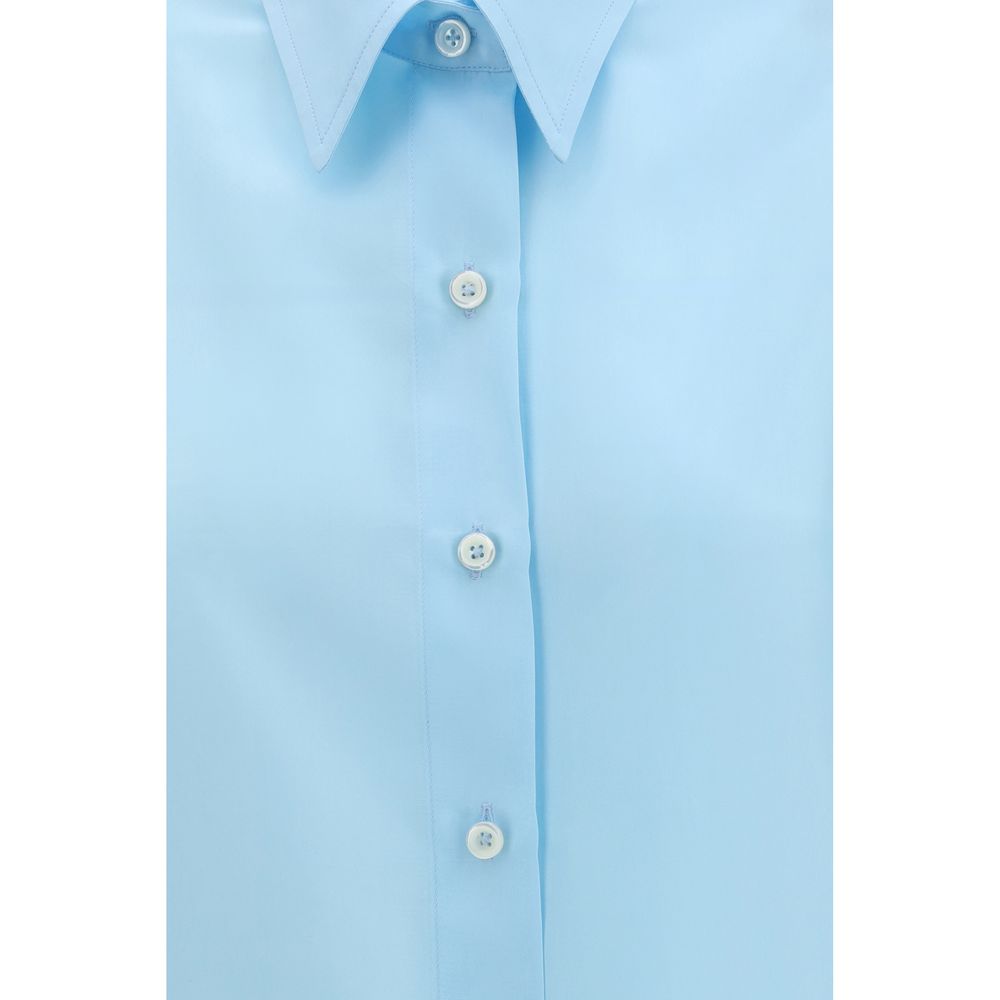 Chemise en soie bleue Umit Benan