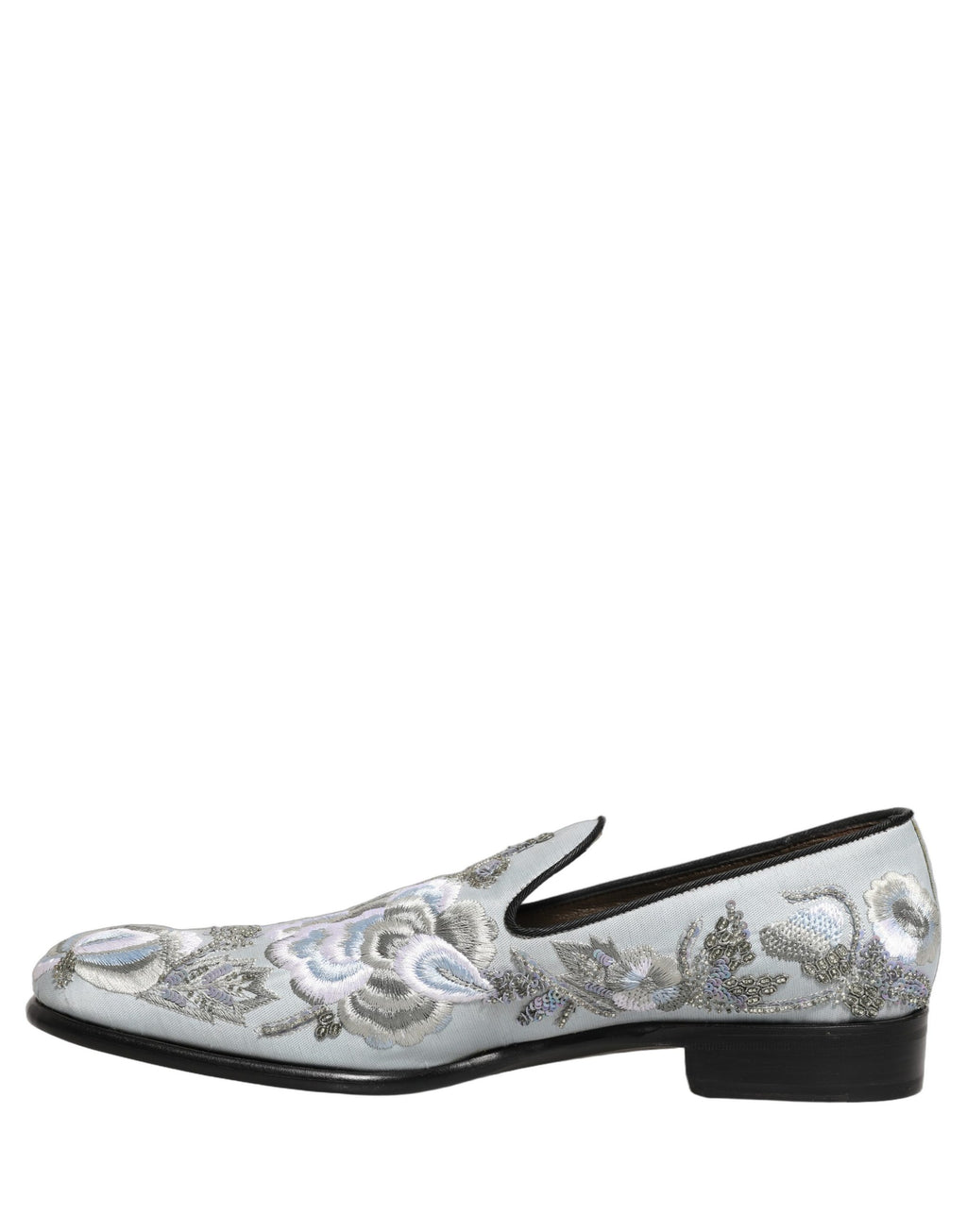 Chaussures mocassins blanches pour hommes Dolce & Gabbana ornées de fleurs
