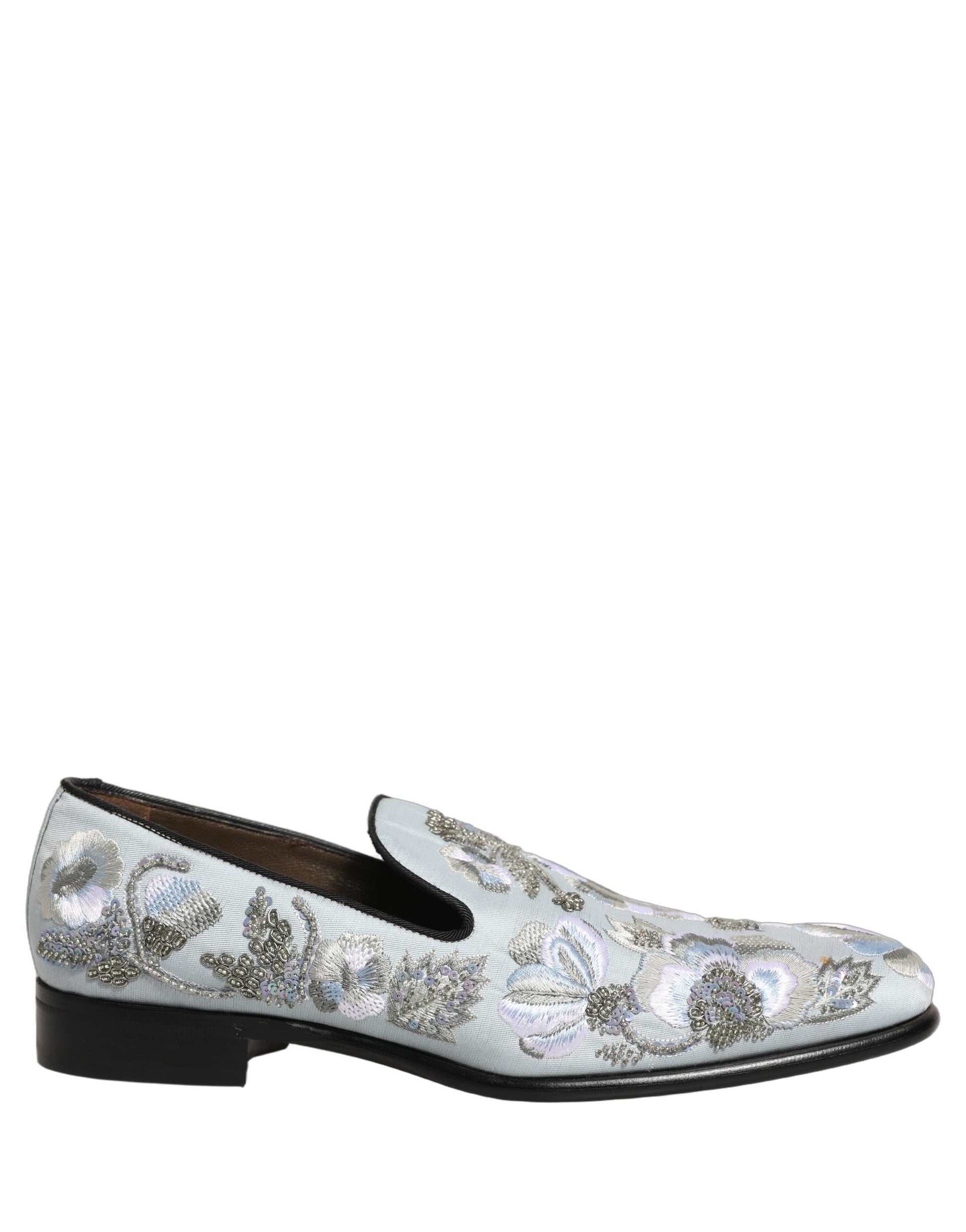 Chaussures mocassins blanches pour hommes Dolce & Gabbana ornées de fleurs