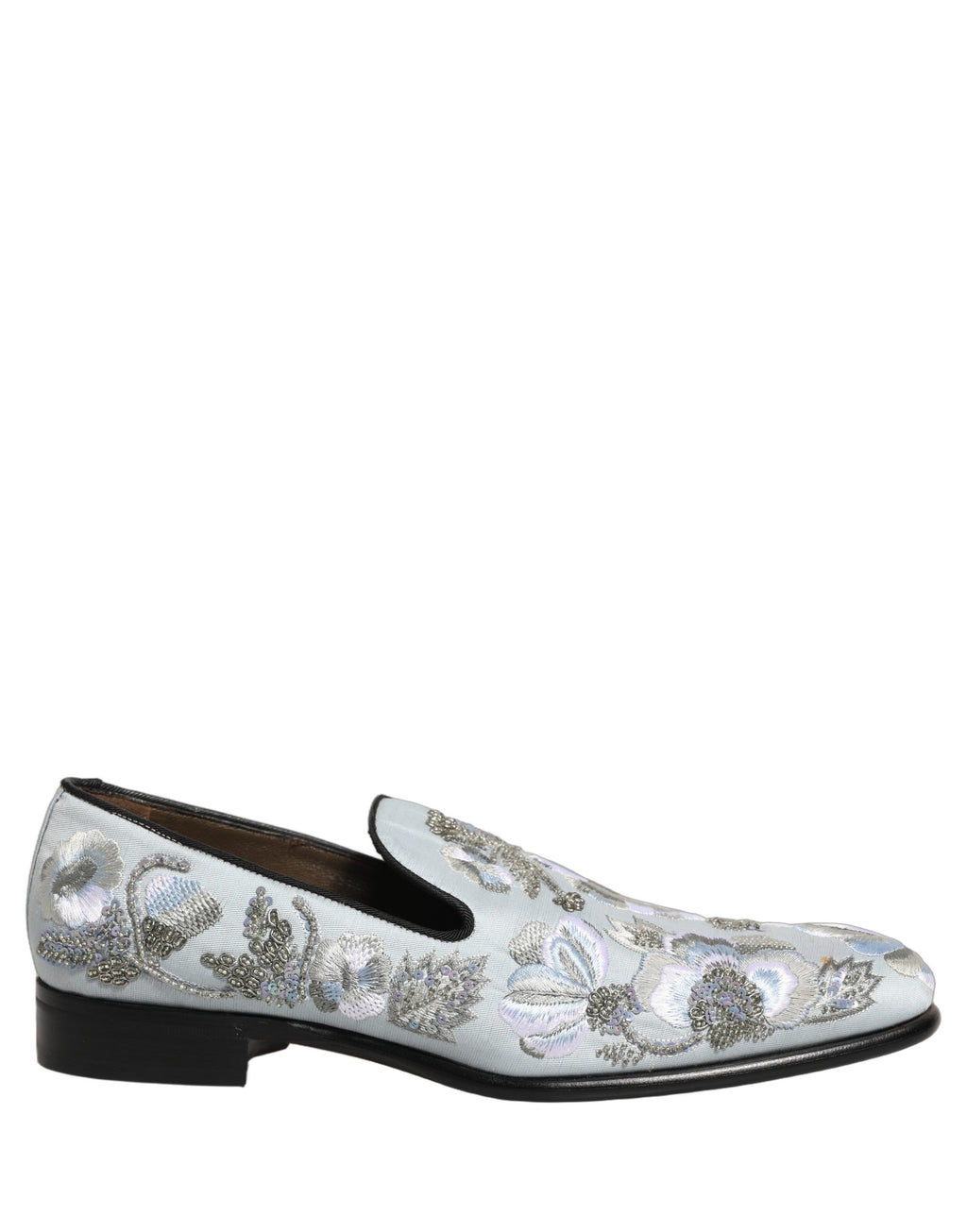 Chaussures mocassins blanches pour hommes Dolce & Gabbana ornées de fleurs