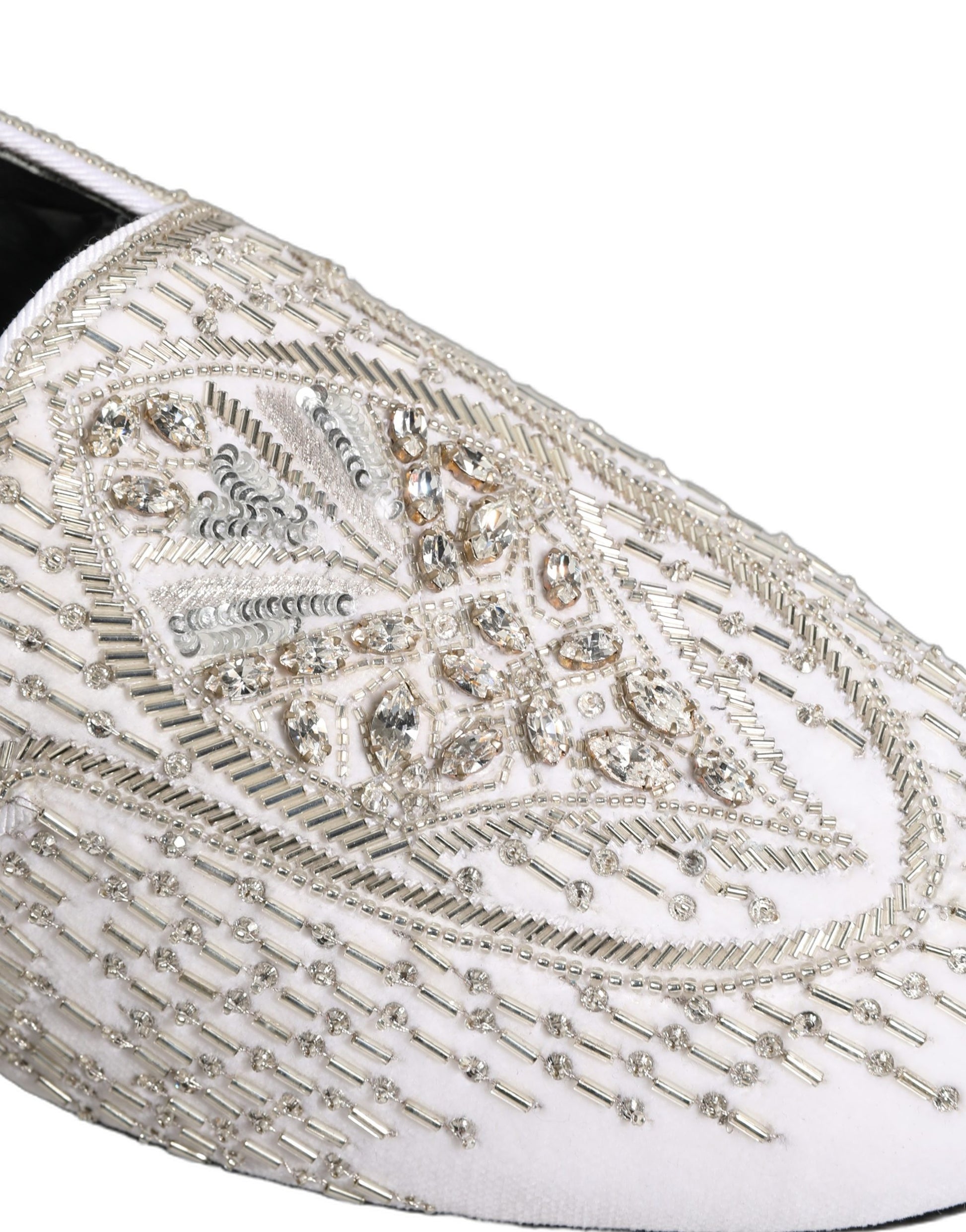 Dolce & Gabbana White Slip On Loafers for Men detail view