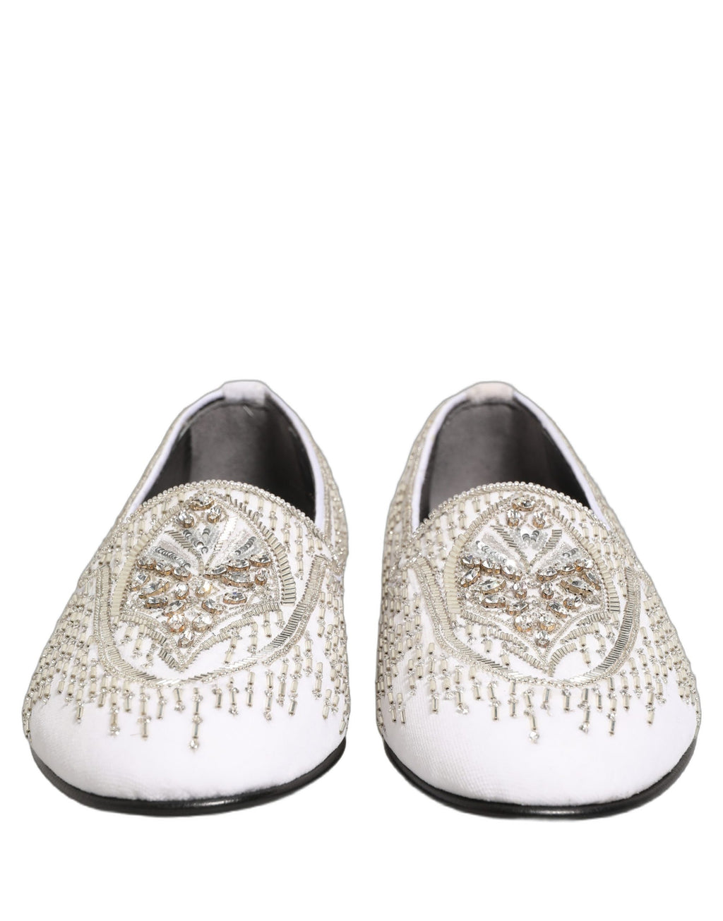 Dolce & Gabbana White Slip On Loafers for Men side view