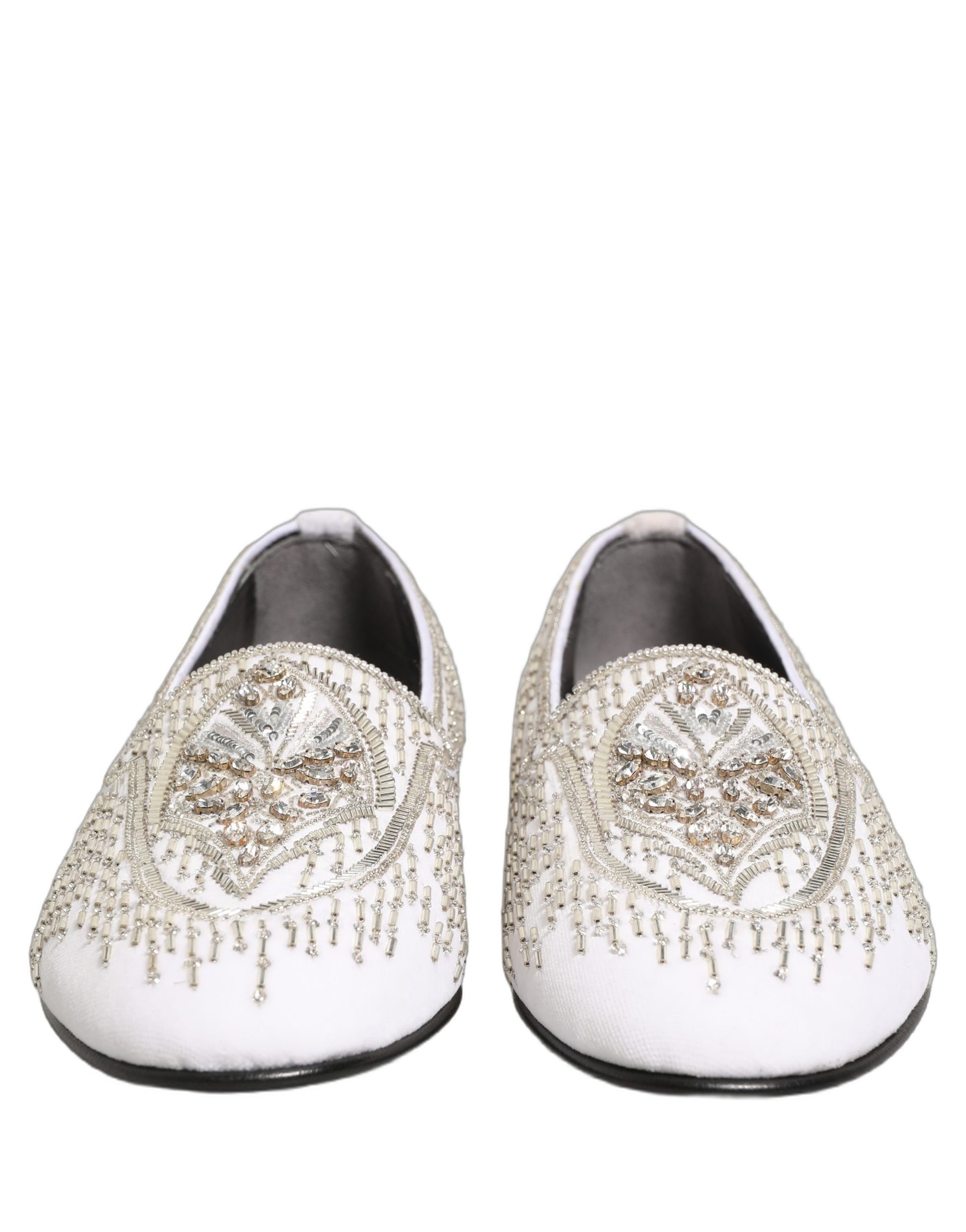 Dolce & Gabbana White Slip On Loafers for Men side view