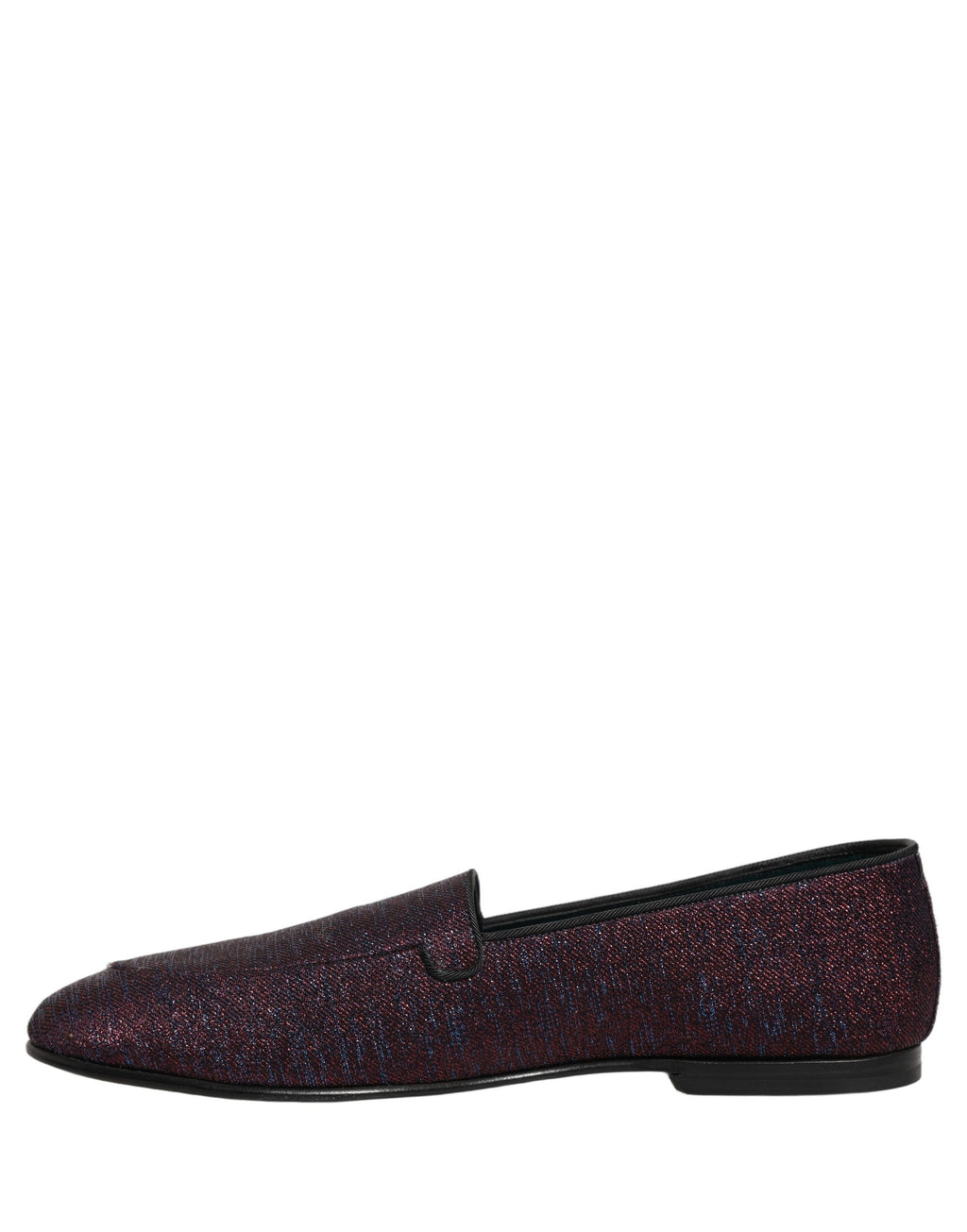 Chaussures mocassins Dolce & Gabbana bordeaux à paillettes en lurex et logo