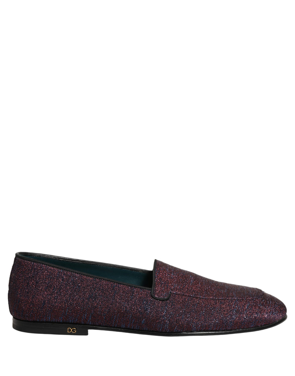 Chaussures mocassins Dolce & Gabbana bordeaux à paillettes en lurex et logo