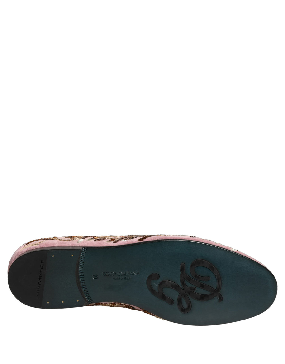 Dolce & Gabbana Pink Samt Loafer mit Blumenstickerei