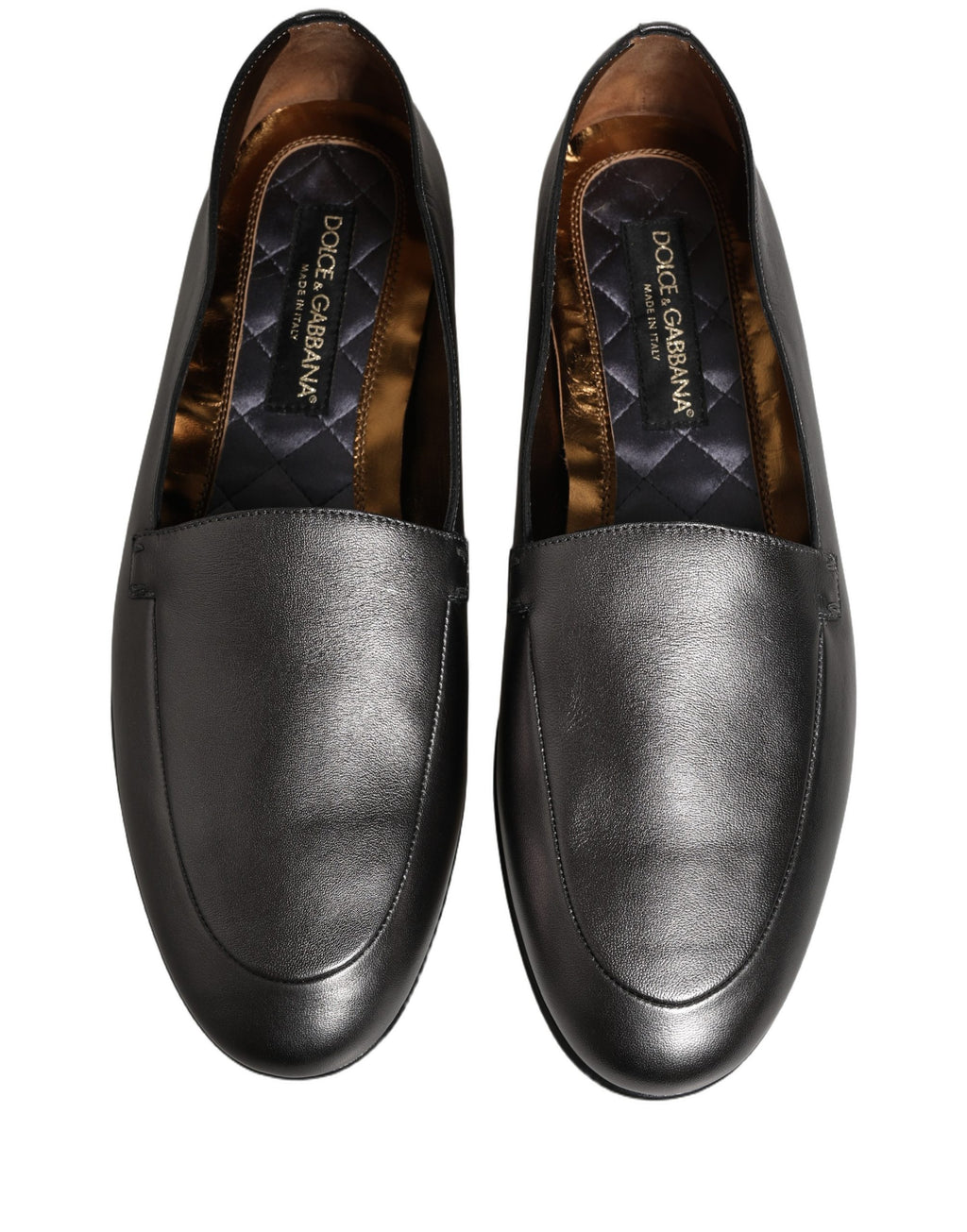Dolce & Gabbana Silver Slip On Loafers for Men side view
