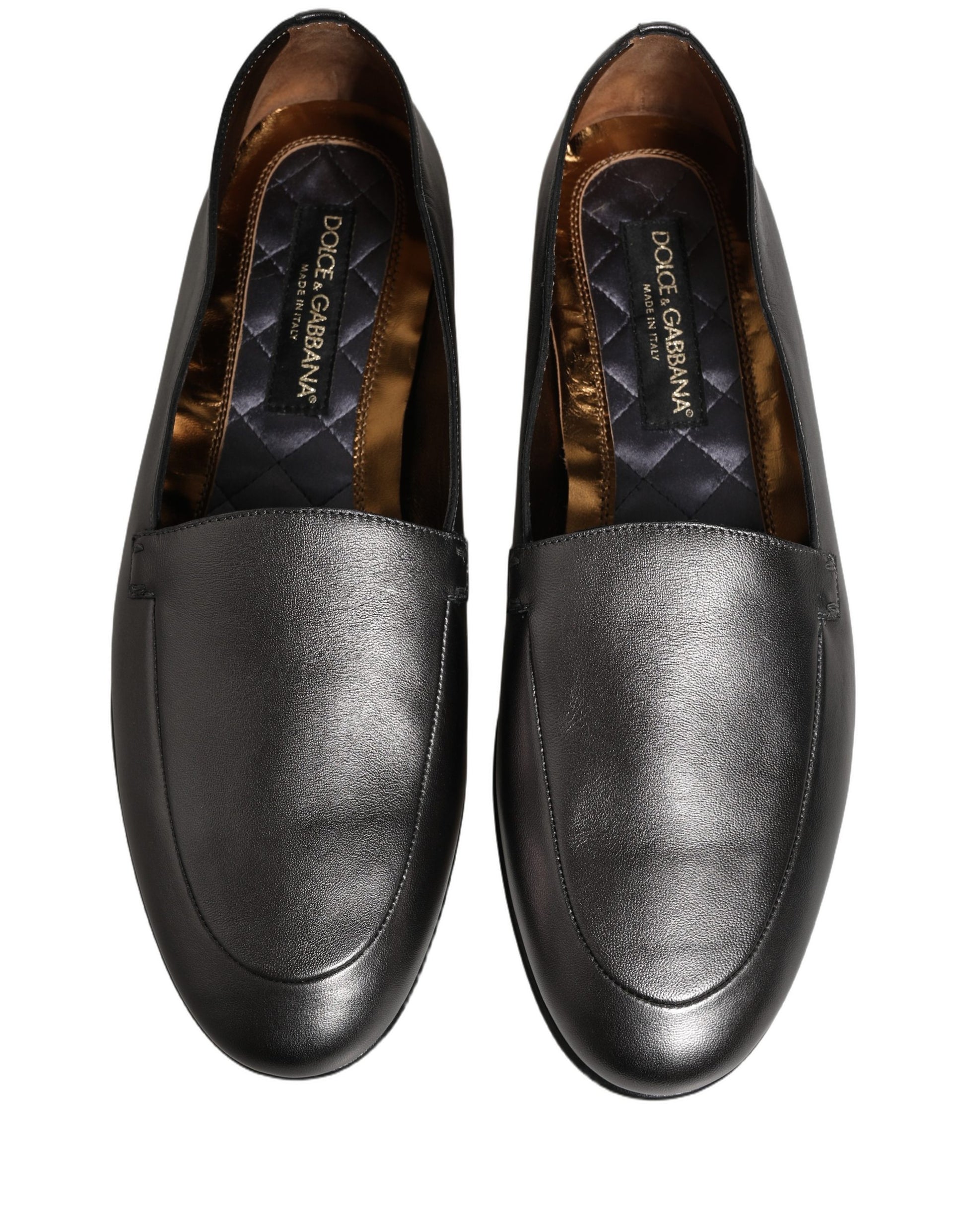 Dolce & Gabbana Silver Slip On Loafers for Men side view