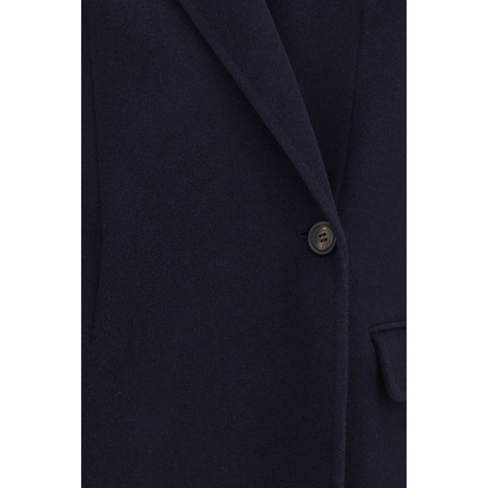 Brunello Cucinelli Blue Full Length Jacket for Women detail view