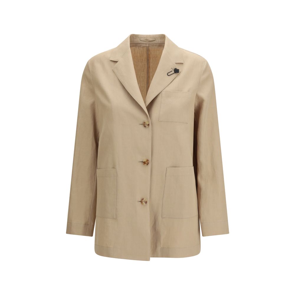 Veste longue Lardini en laine beige modèle Oves Aries