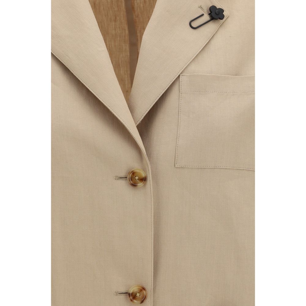 Veste longue Lardini en laine beige modèle Oves Aries