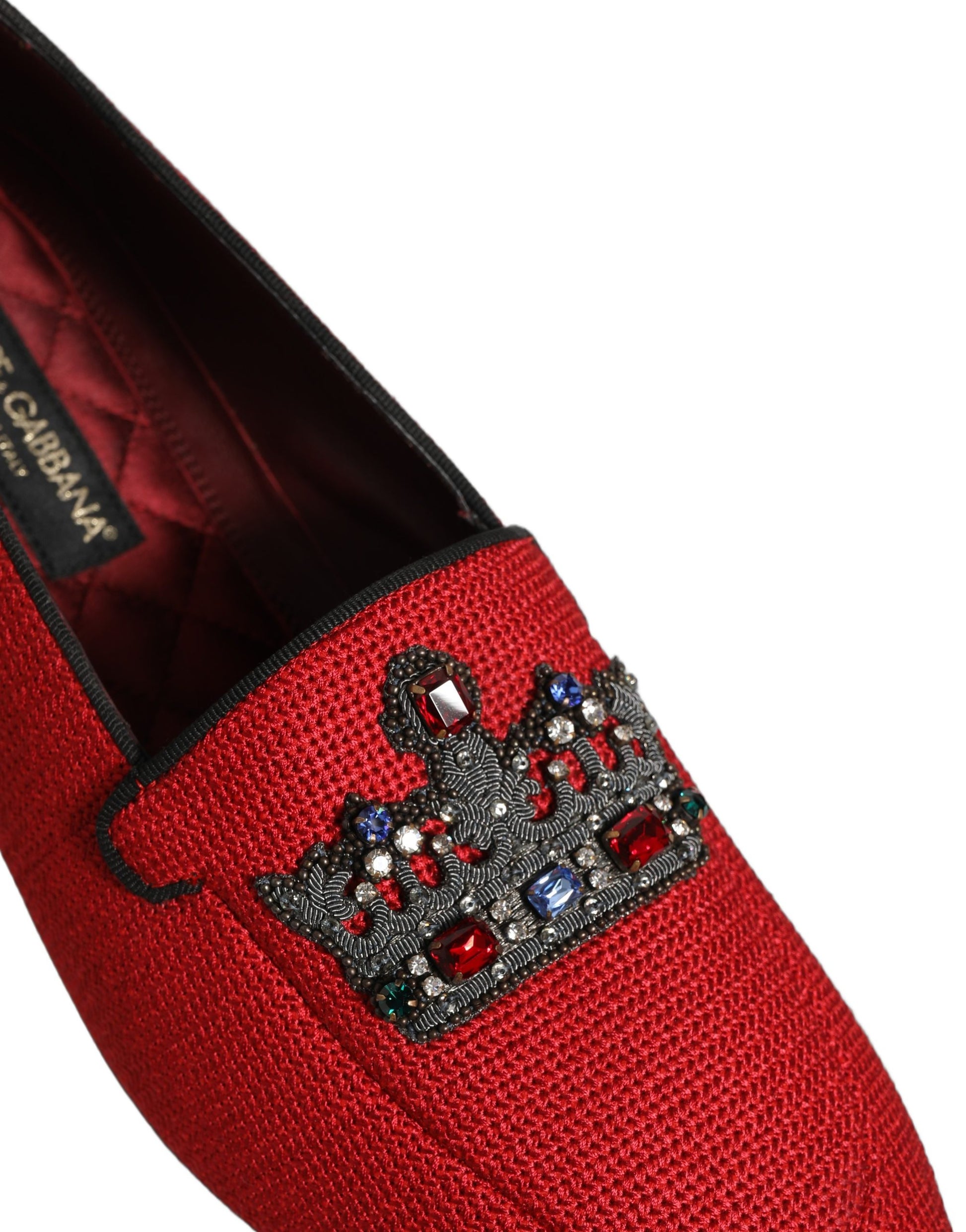 Dolce & Gabbana Red Slip On Loafers for Men detail view
