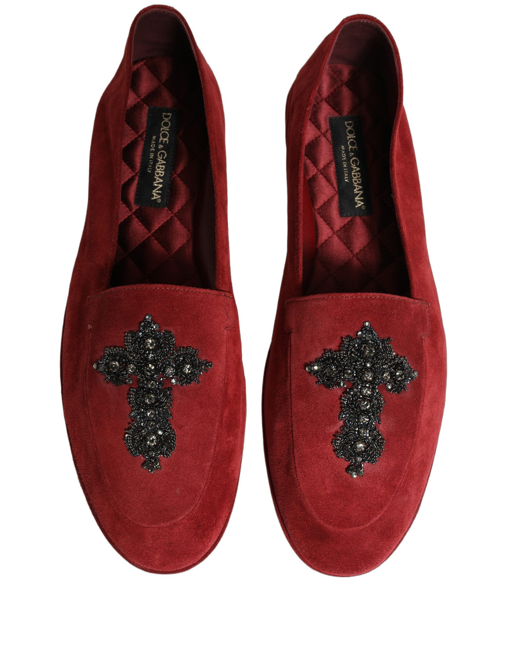 Dolce & Gabbana Red Slip On Loafers for Men side view