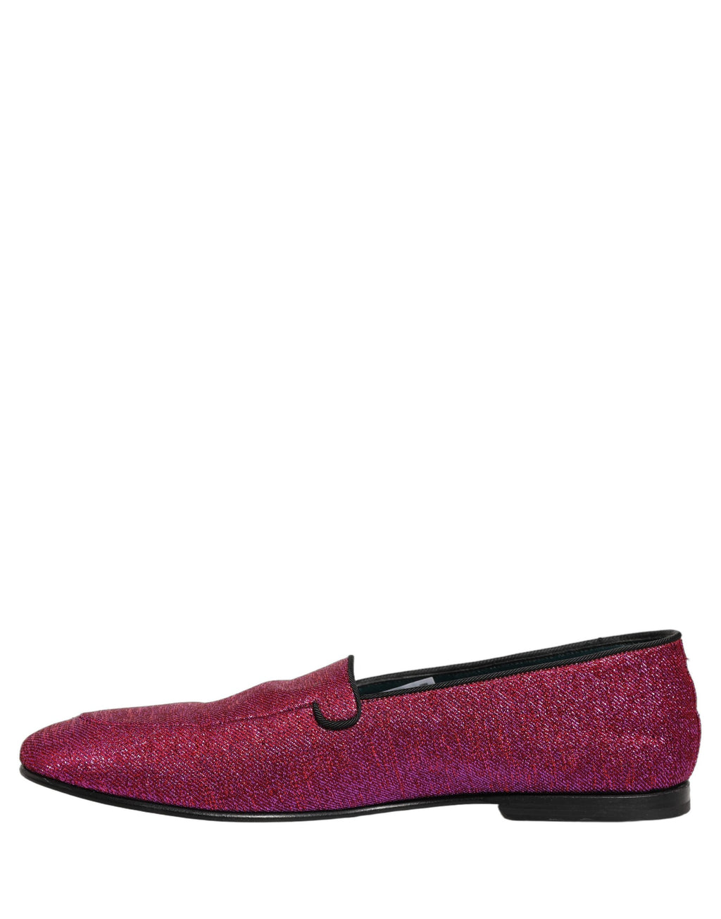 Chaussures mocassins Dolce & Gabbana rose paillettes Lurex logo