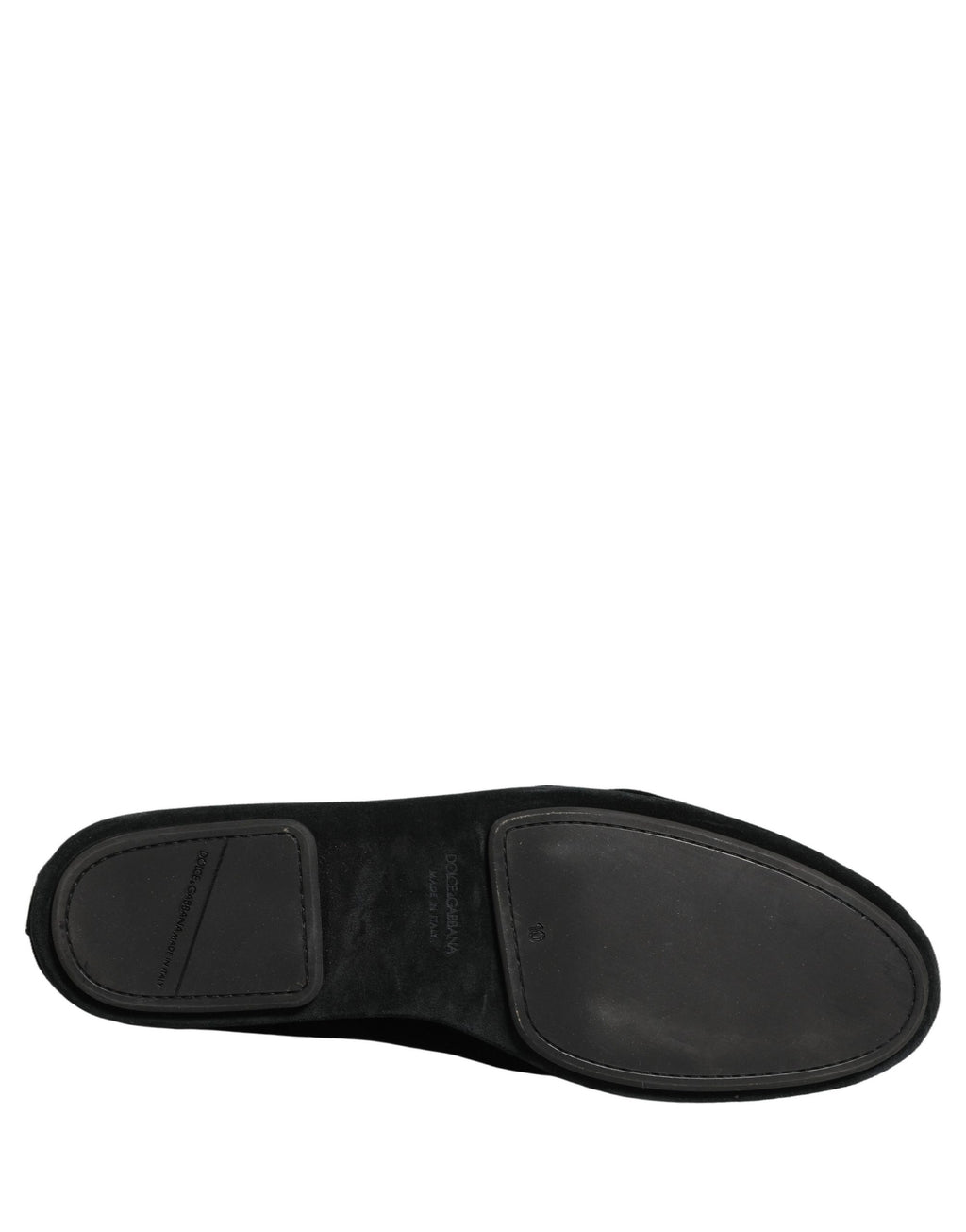 Dolce & Gabbana Schwarze Samt-Loafer mit Kronenstickerei