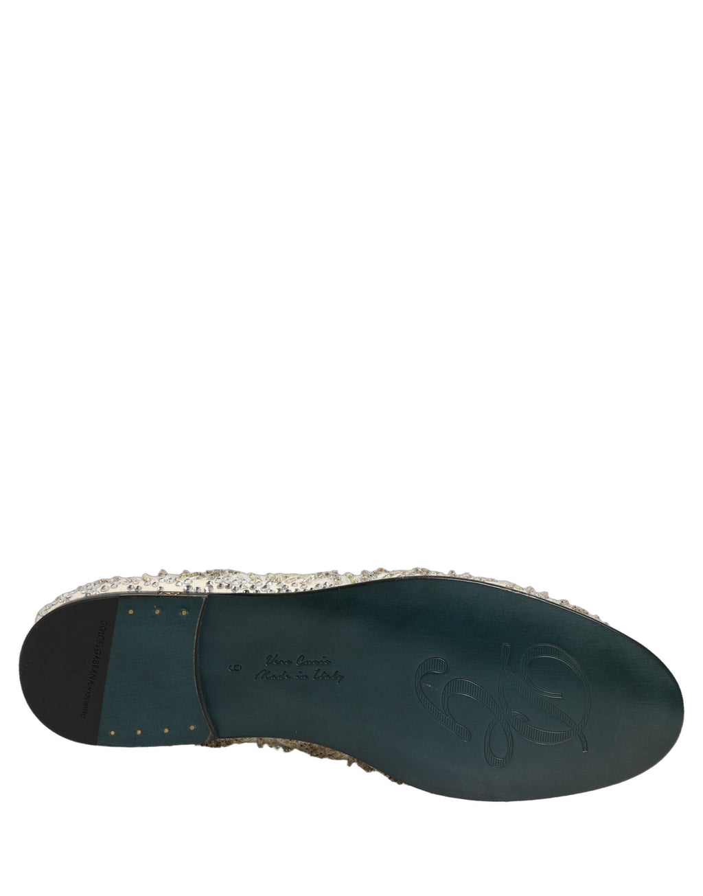 Dolce & Gabbana Weiße Samt-Loafer mit Stickerei