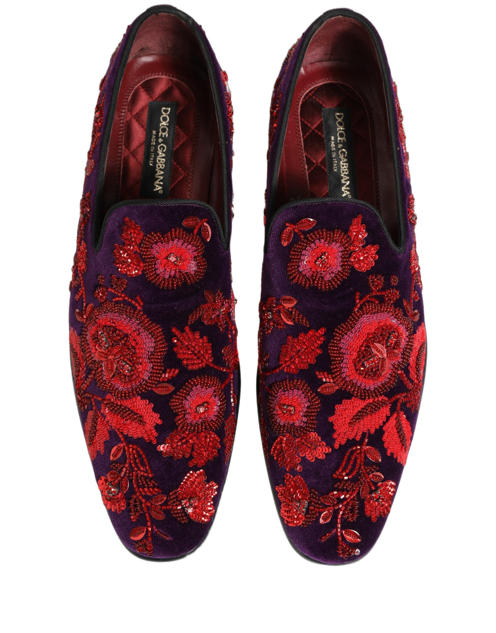 Dolce & Gabbana Purple Slip On Loafers for Men side view