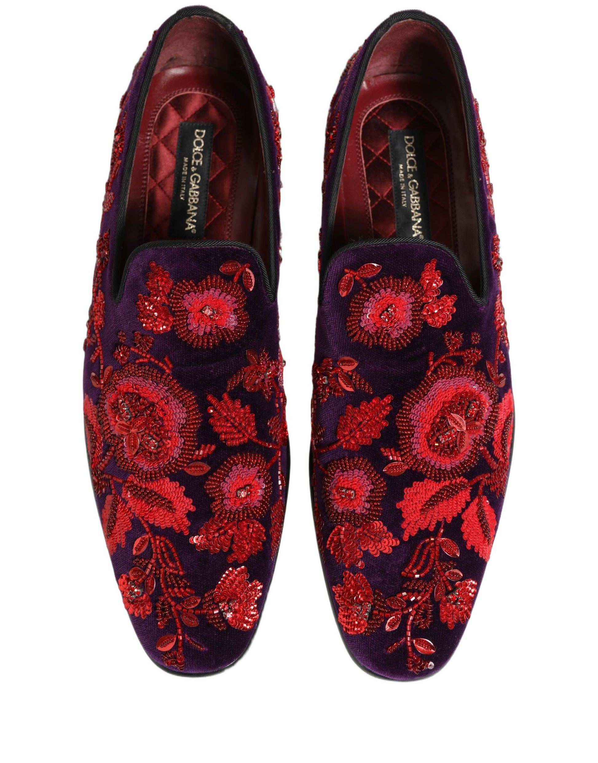 Dolce & Gabbana Purple Slip On Loafers for Men side view