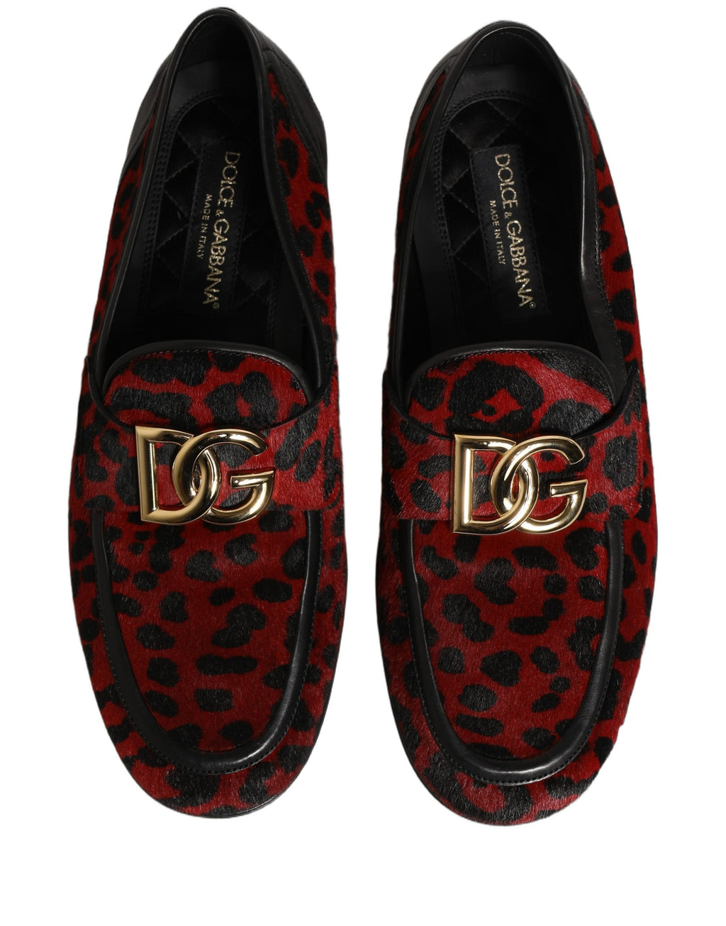 Dolce & Gabbana Red Slip On Loafers for Men side view