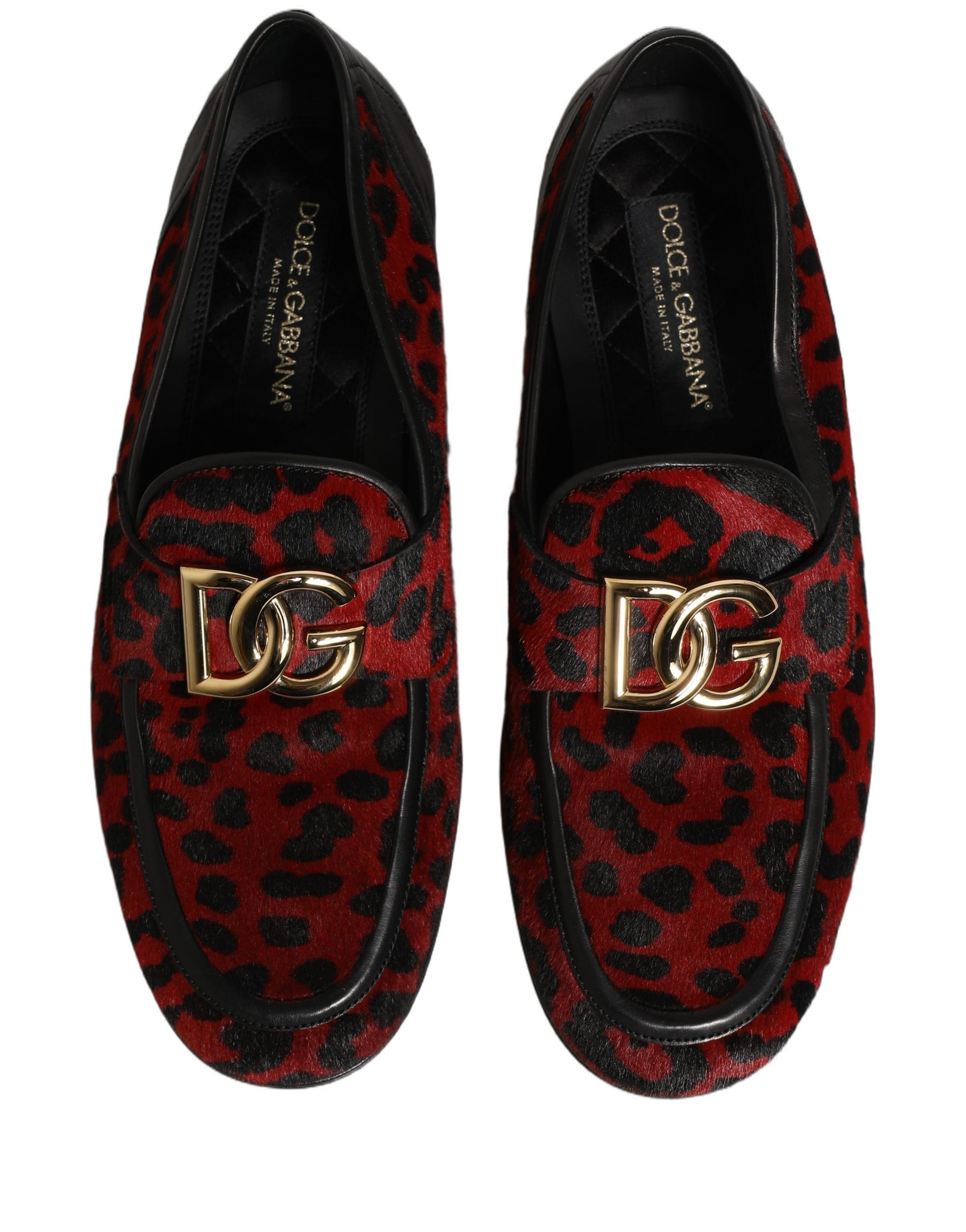 Dolce & Gabbana Red Slip On Loafers for Men side view