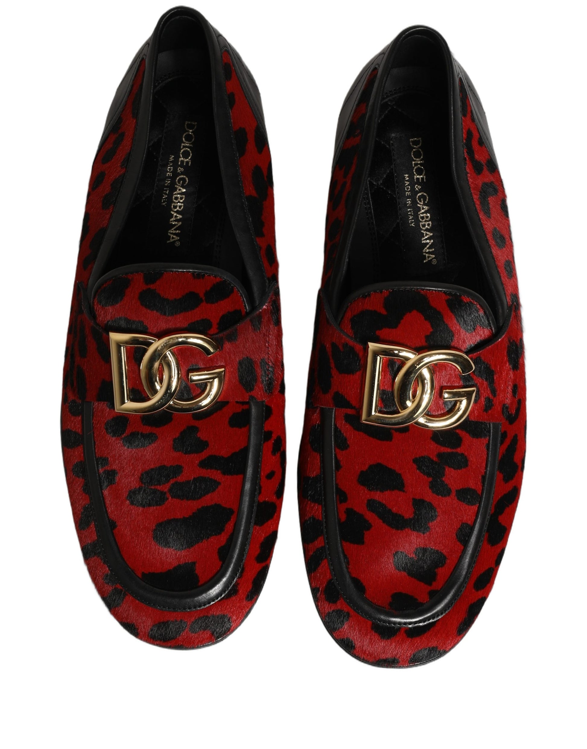 Dolce & Gabbana Red Slip On Loafers for Men side view