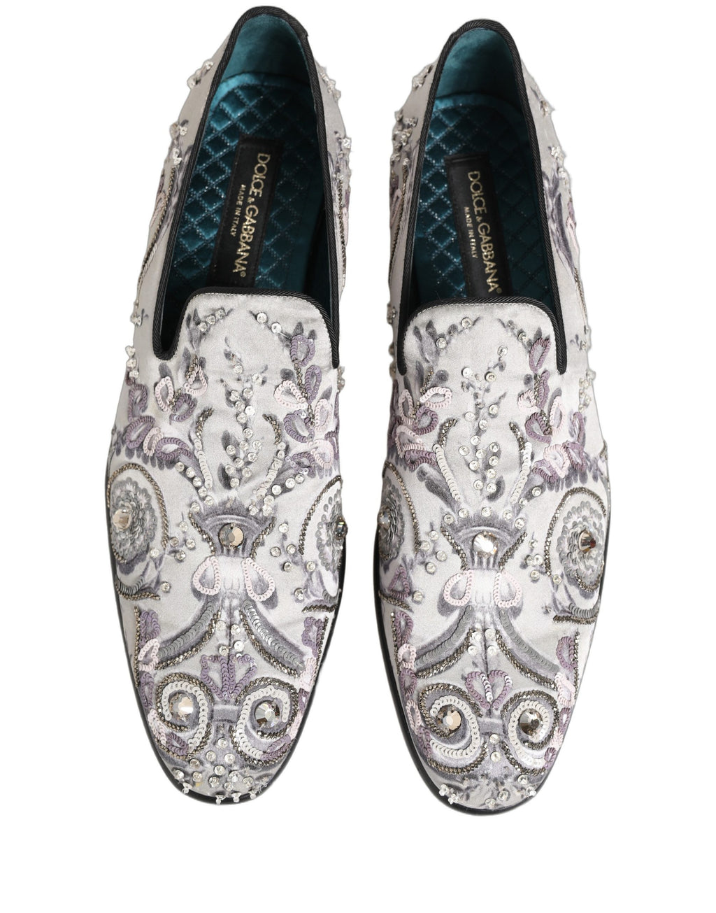 Dolce & Gabbana White Slip On Loafers for Men side view