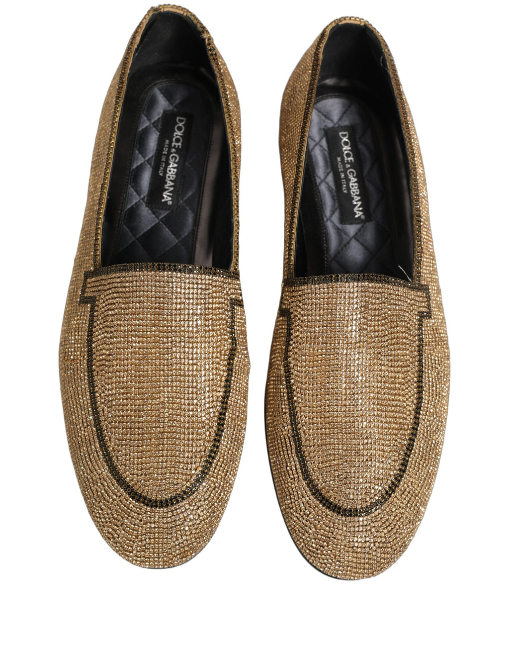 Dolce & Gabbana Gold Slip On Loafers for Men detail view