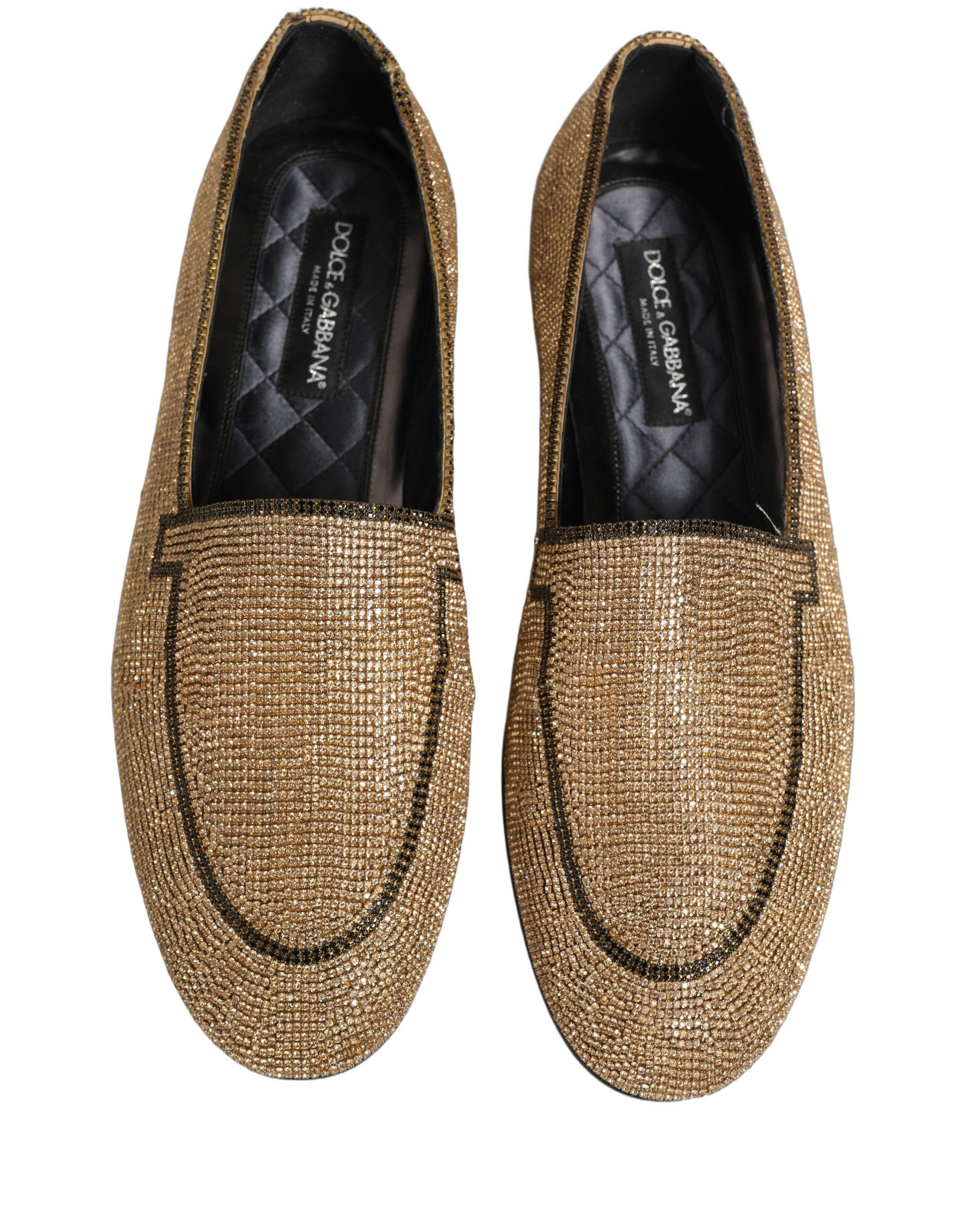 Dolce & Gabbana Gold Slip On Loafers for Men detail view