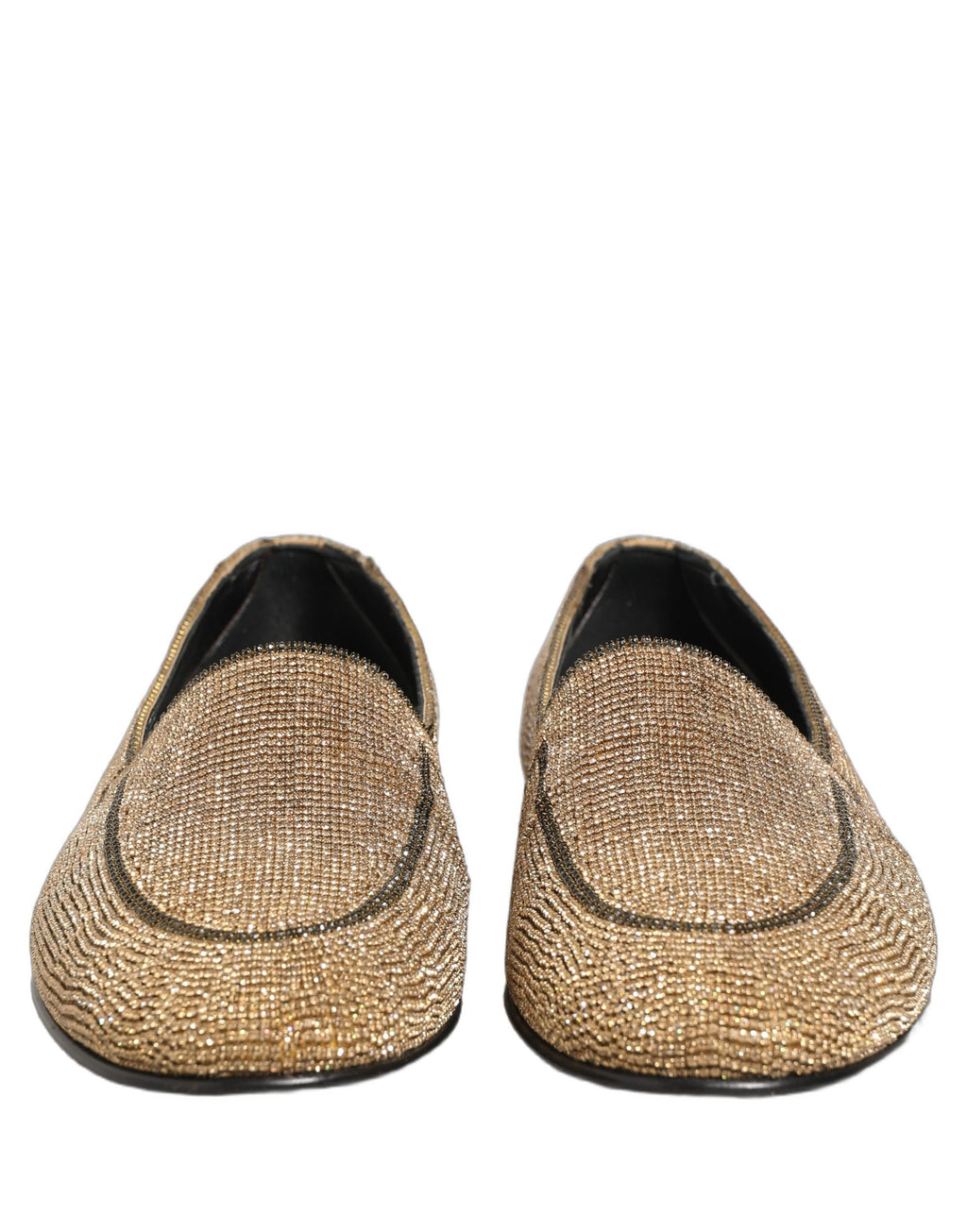 Dolce & Gabbana Gold Slip On Loafers for Men side view