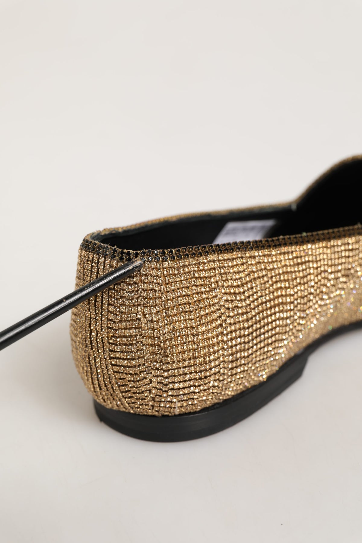 Dolce & Gabbana Gold Crystal Embellished Men Loafers Shoes