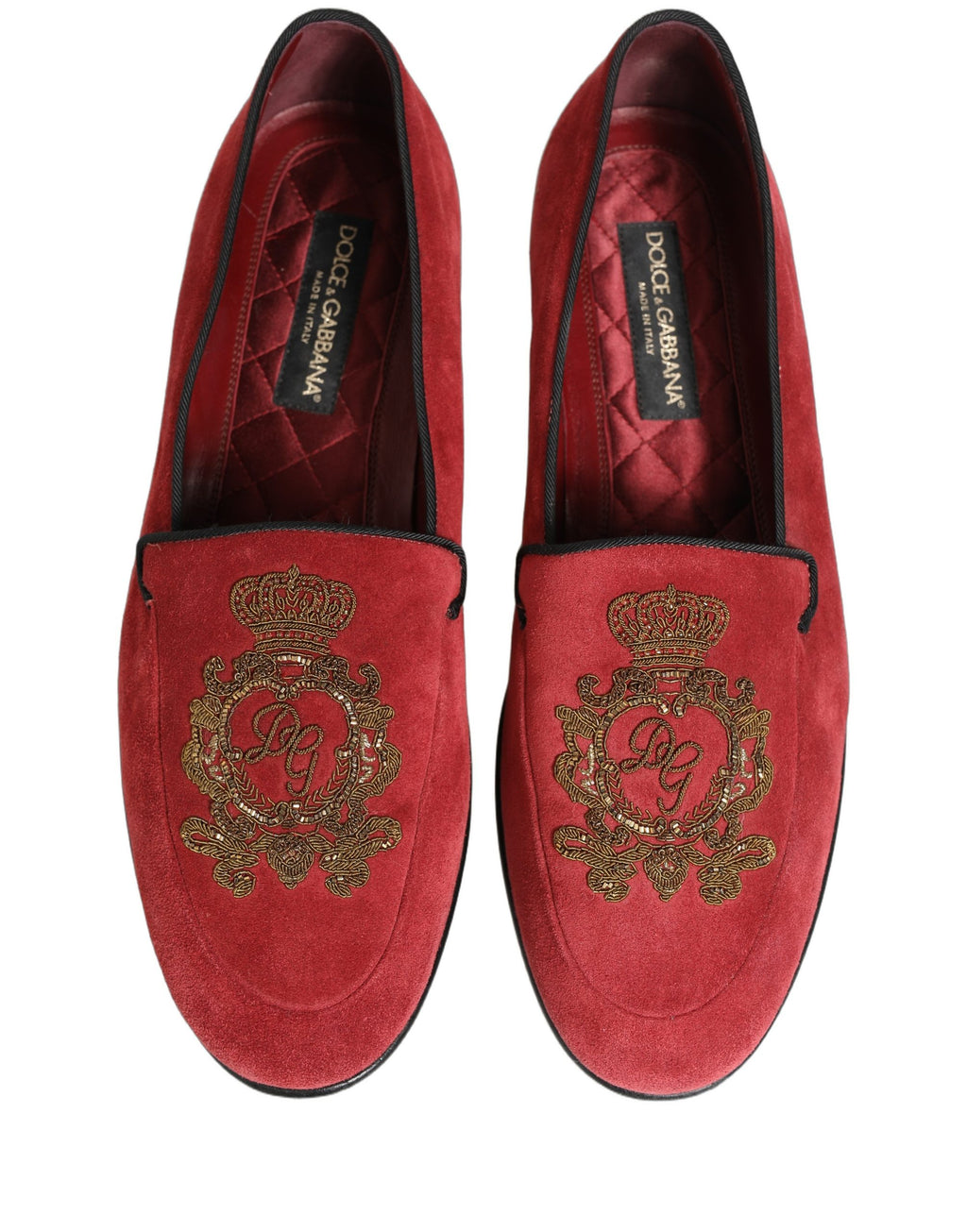 Dolce & Gabbana Red Slip On Loafers for Men side view