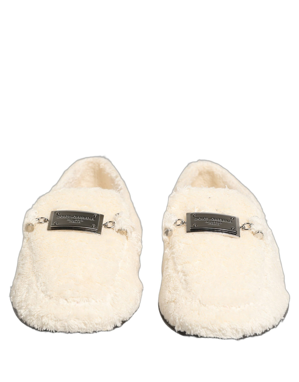 Dolce & Gabbana White Slip On Loafers for Men detail view